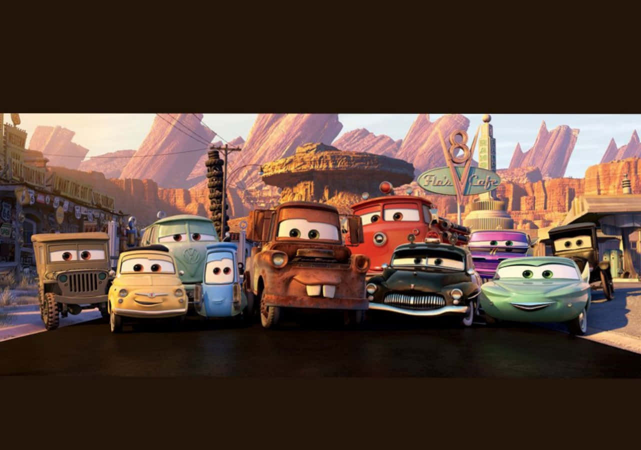 Radiator Springs, desert town, sunset, HD Desktop Wallpaper
