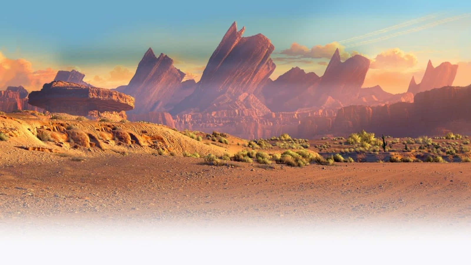 Radiator Springs, sunset, desert landscape, HD Desktop Wallpaper