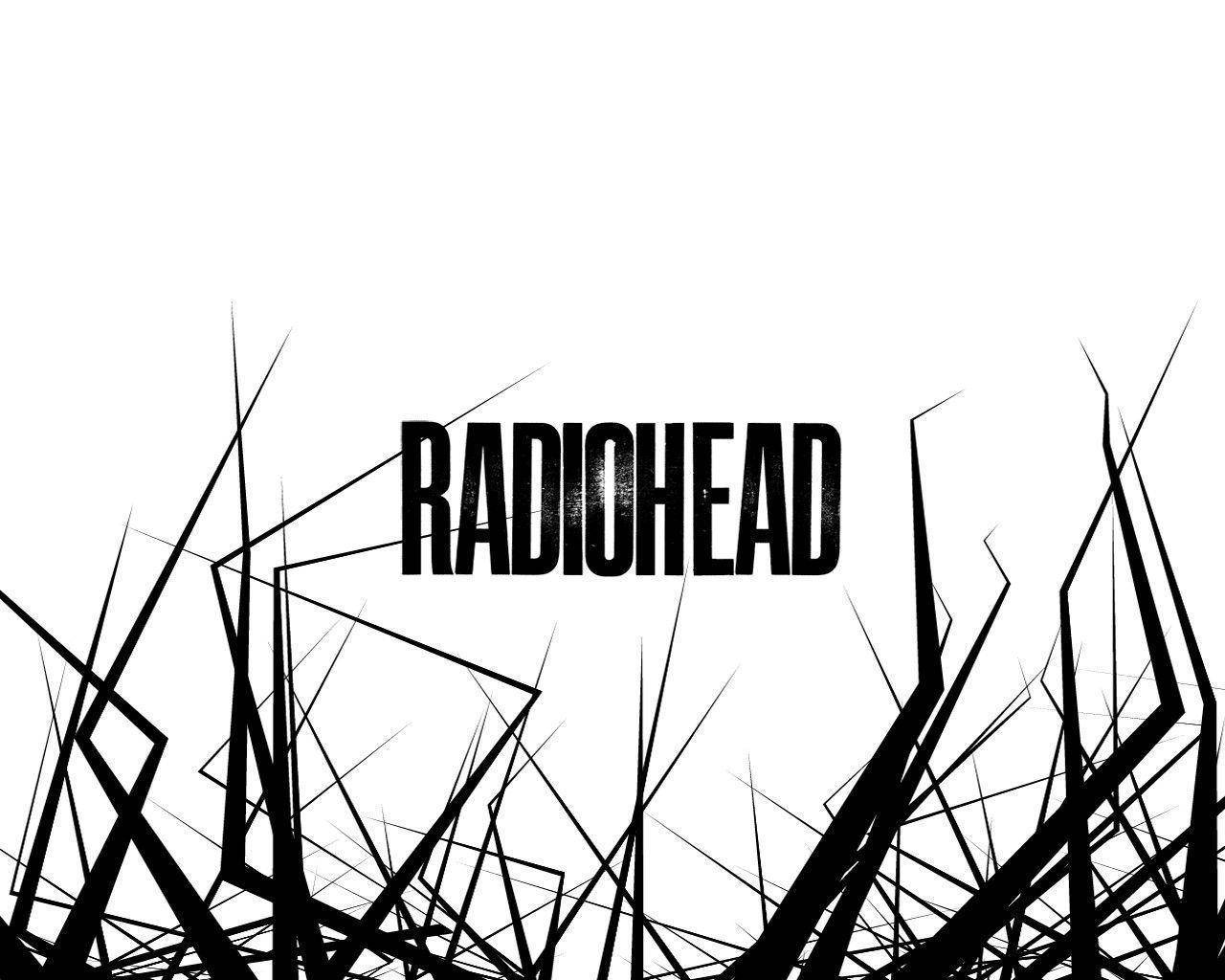 Radiohead, black, abstract black lines, HD Desktop Wallpaper