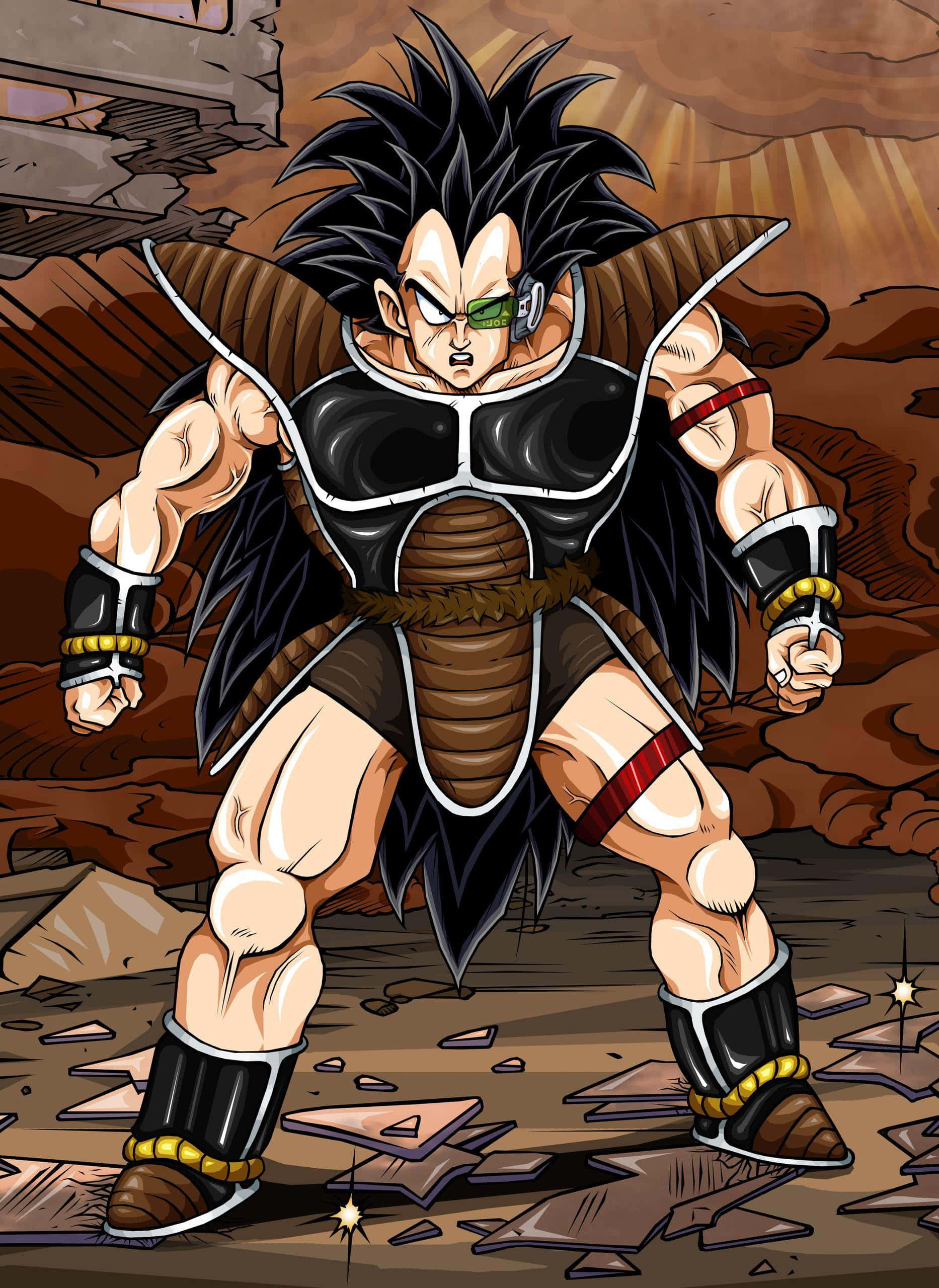 Raditz, spiky black hair, green eye patch, 2K Phone Wallpaper