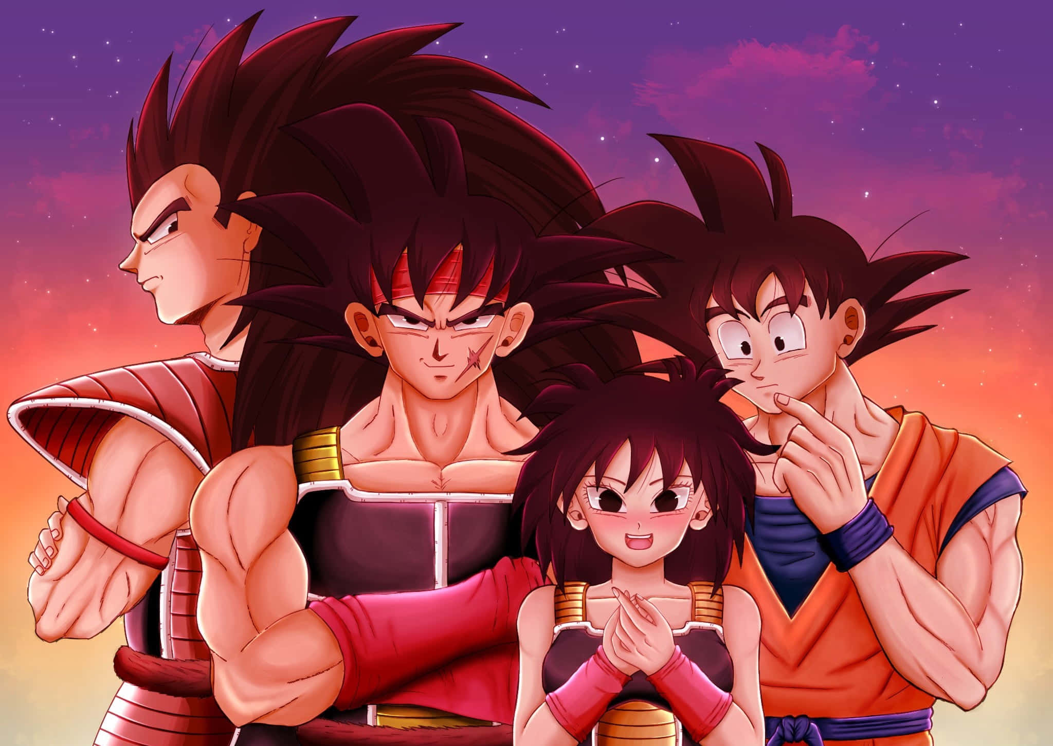 Raditz, twilight sky, stars, Full HD Desktop Wallpaper