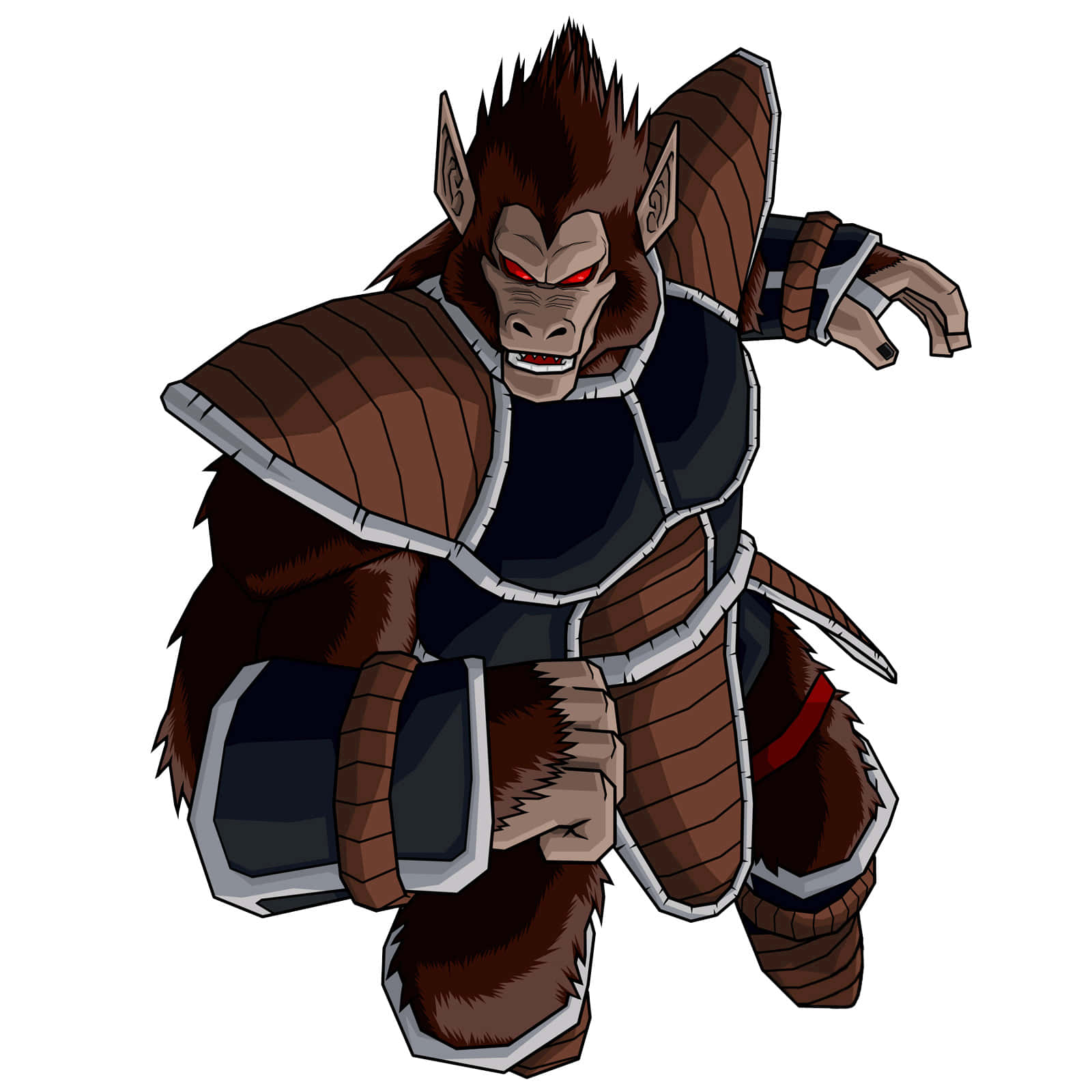 Raditz, brown and silver armor, glowing red eyes, HD Desktop Wallpaper