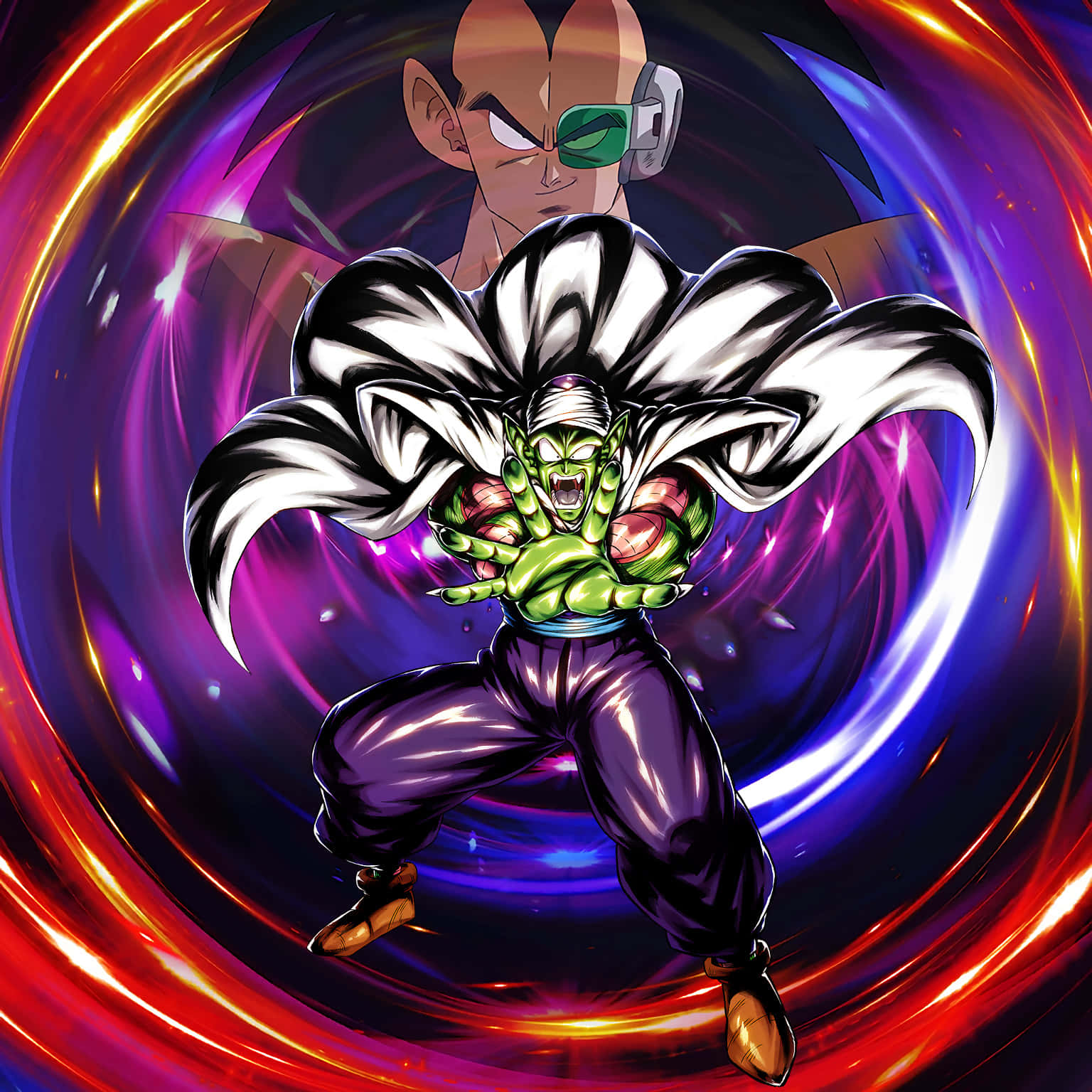 Raditz, green-skinned anime warrior, white cape, HD Desktop Wallpaper