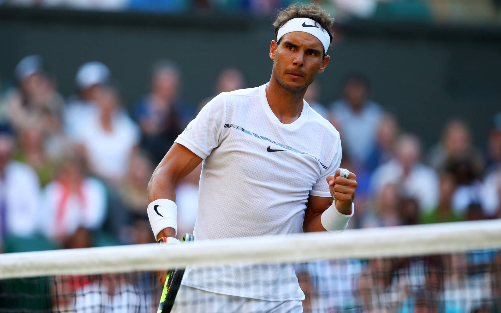 Rafael Nadal, tennis player, net, Full HD Desktop Wallpaper