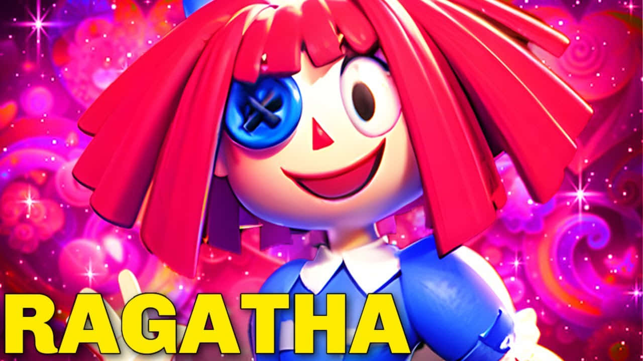 Ragatha, red hair, blue button eye, HD Desktop Wallpaper