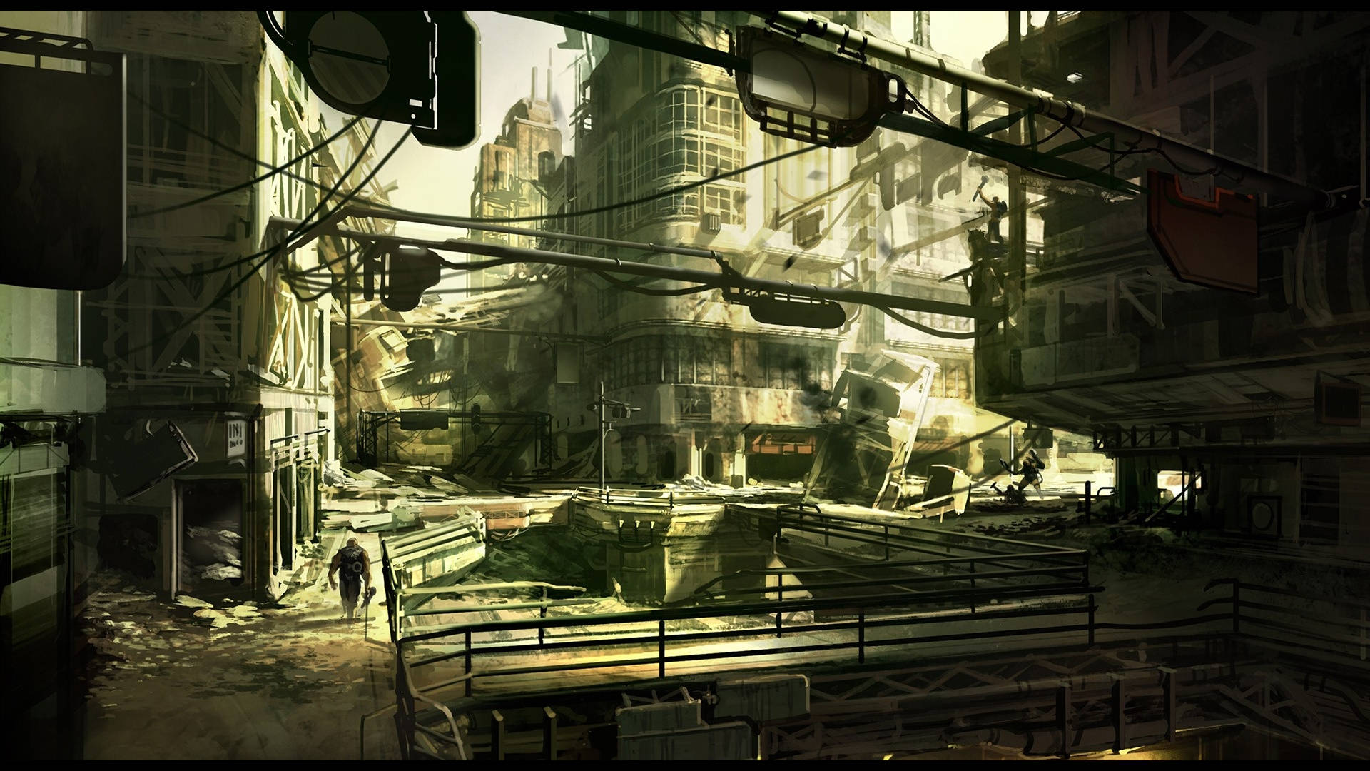 Rage, post apocalyptic setting, decaying urban ruin, Full HD Desktop Wallpaper