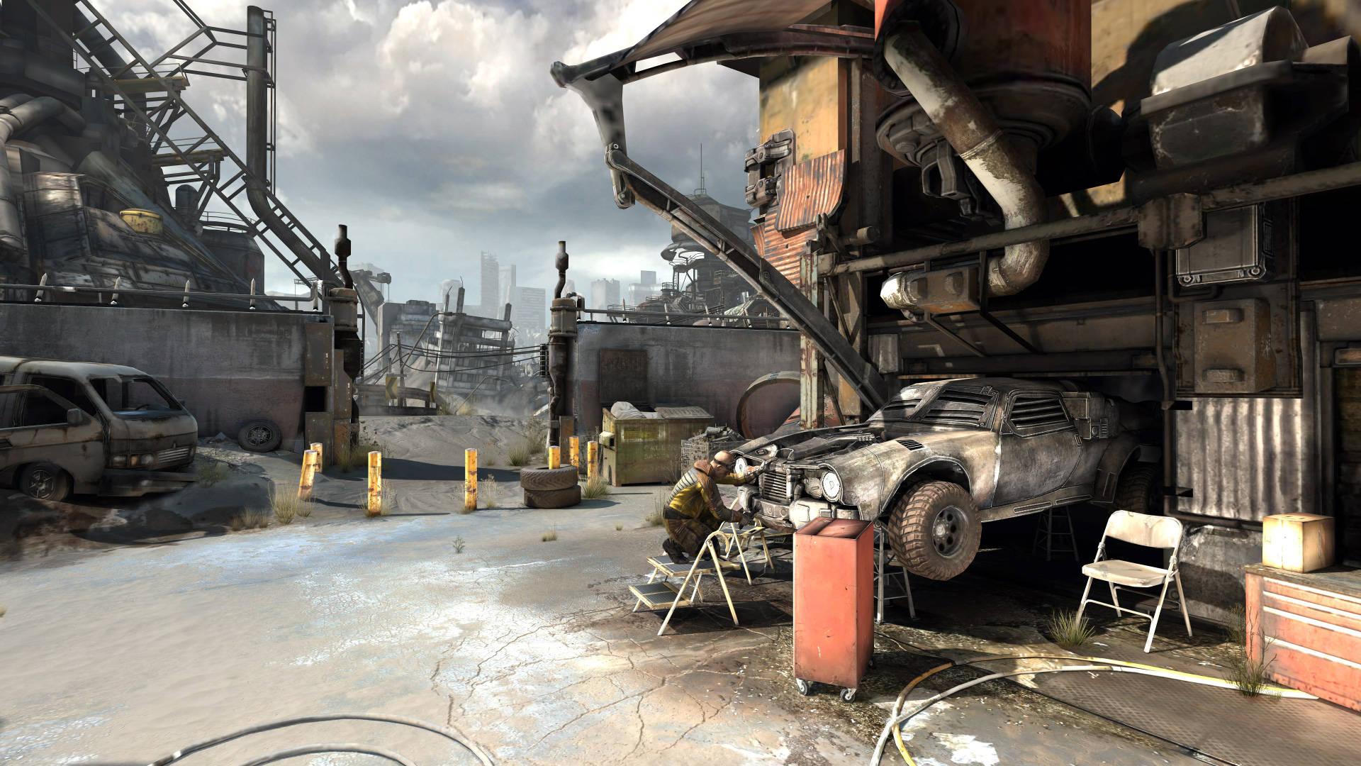 Rage, mechanic, rusted classic car, Full HD Desktop Wallpaper