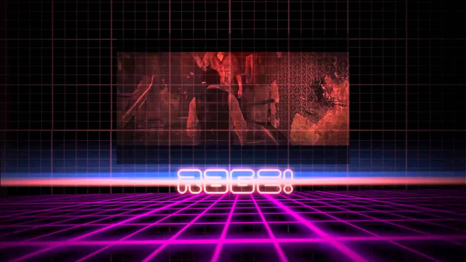 RAGE!, neon grid floor, glowing, Full HD Desktop Wallpaper