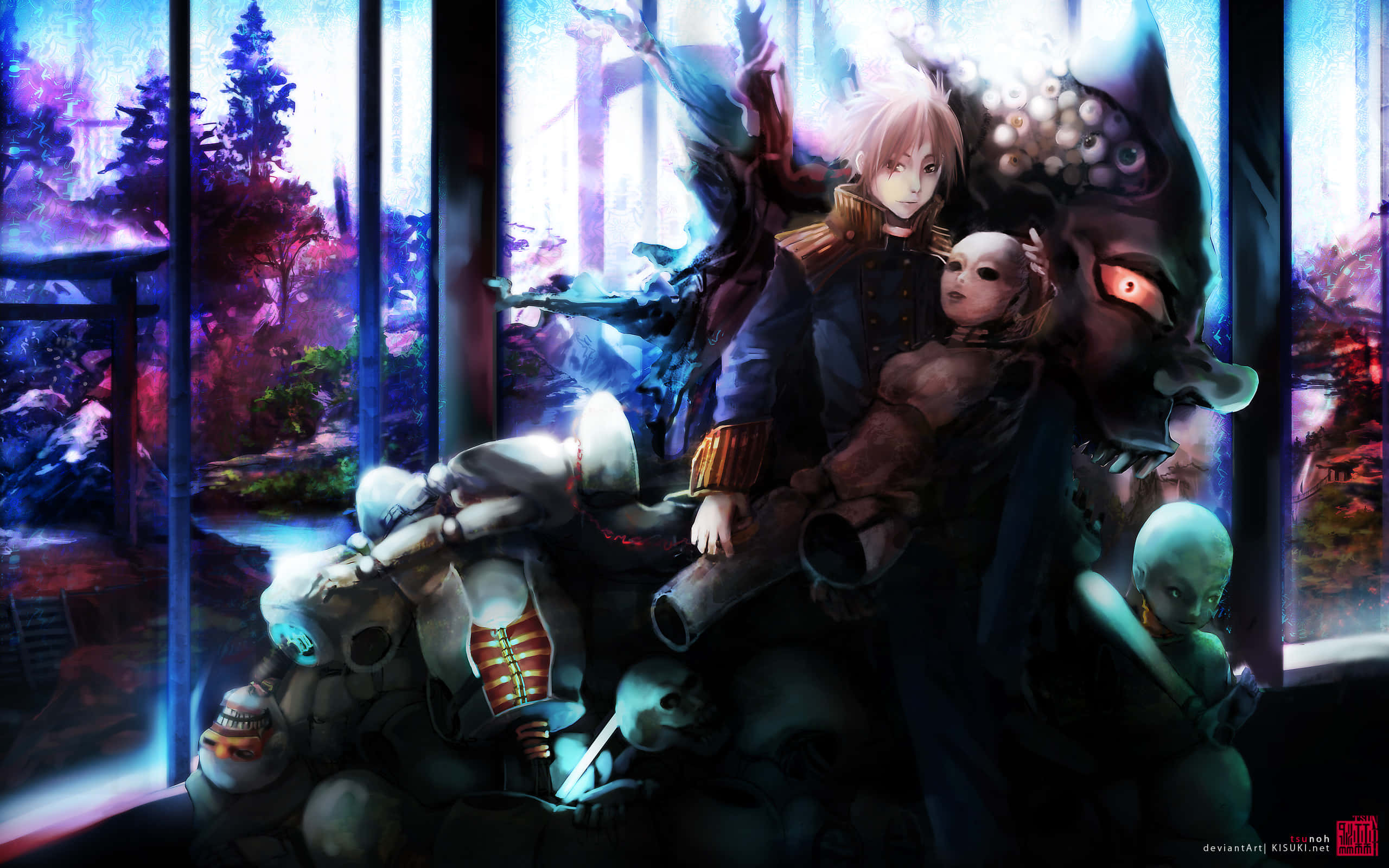 Ragnarok Online, anime boy, grotesque alien creatures, 2K Desktop Wallpaper