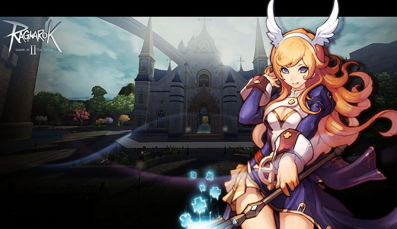 Ragnarok Online, blonde anime girl, angel wings, HD Desktop Wallpaper