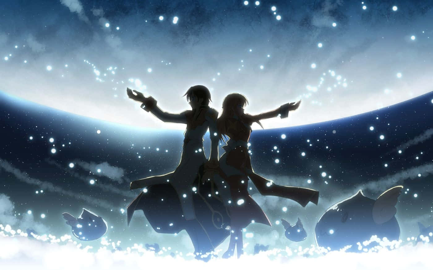 Ragnarok Online, anime couple, starry sky, HD Desktop Wallpaper