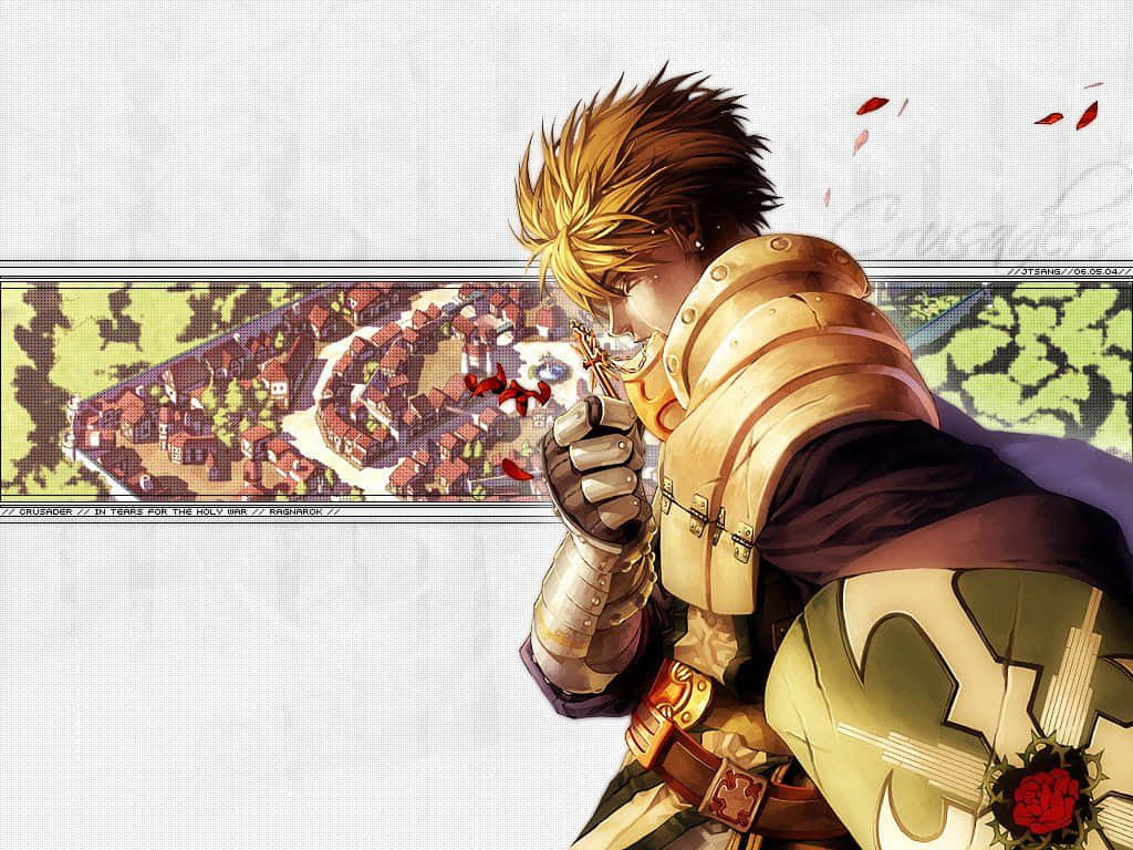 Ragnarok Online, golden-haired knight, armor, SD Desktop Wallpaper