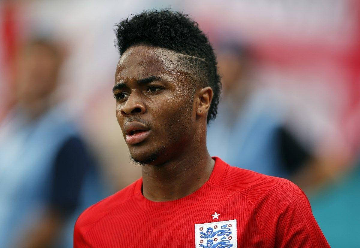Raheem Sterling, red England jersey, daytime match, SD Desktop Wallpaper