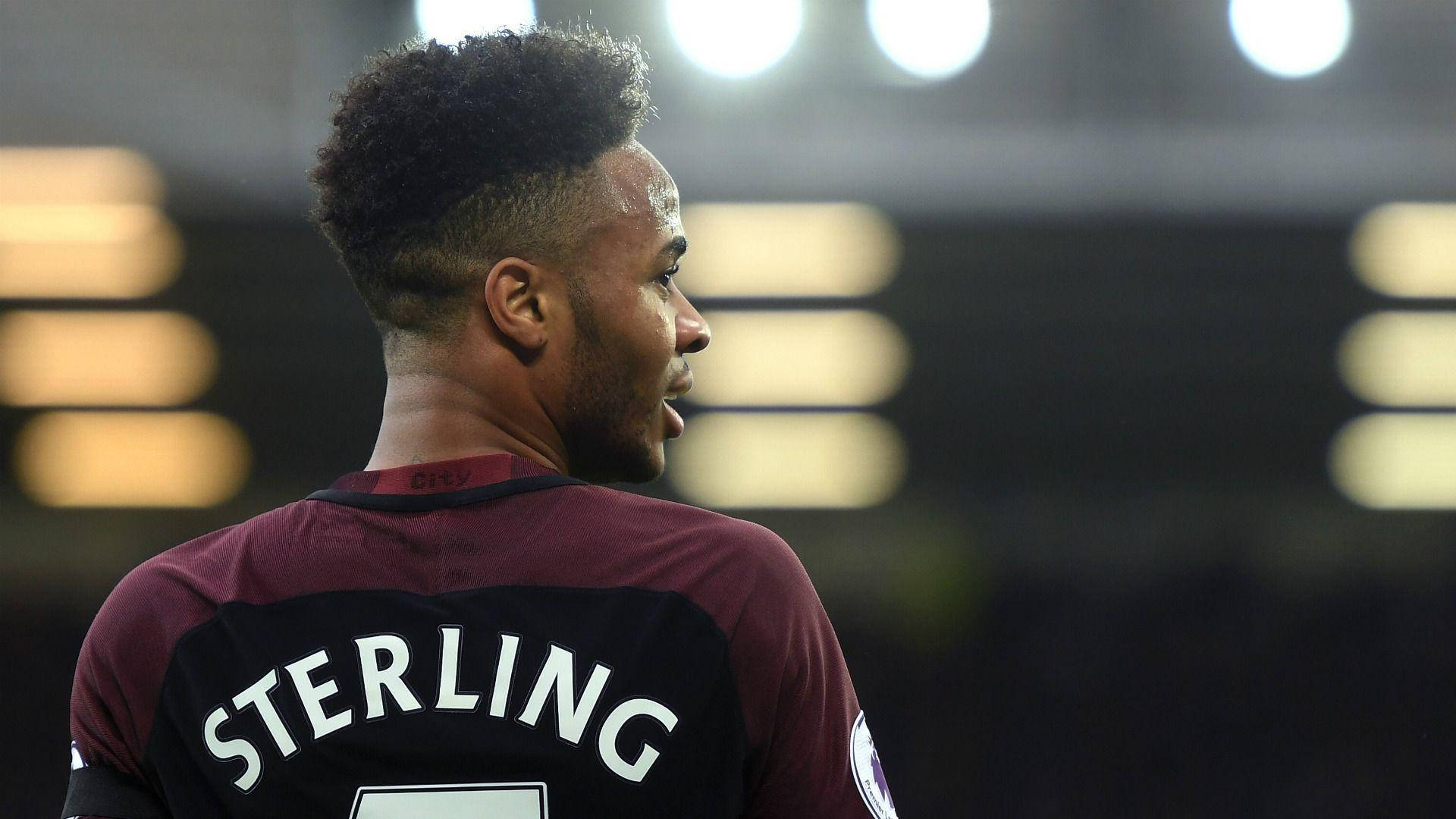 Raheem Sterling, maroon jersey, STERLING, Full HD Desktop Wallpaper