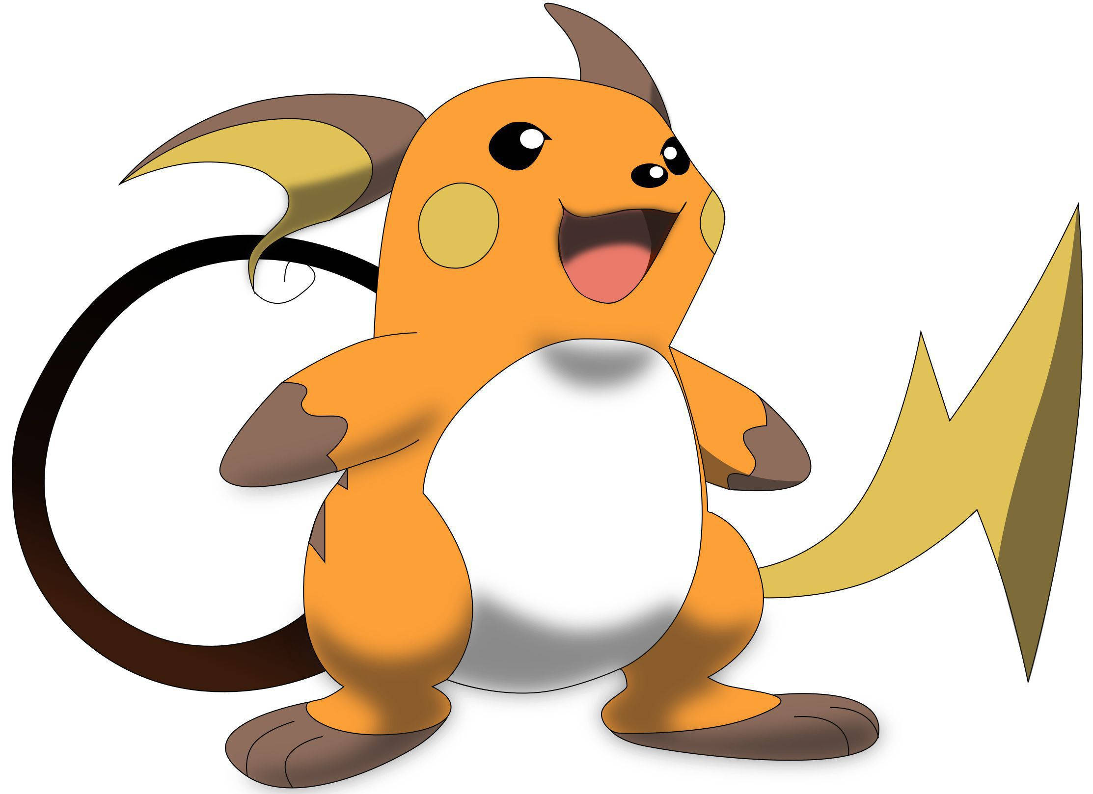 Raichu, electric-type, lightning bolt tail, Full HD Desktop Wallpaper