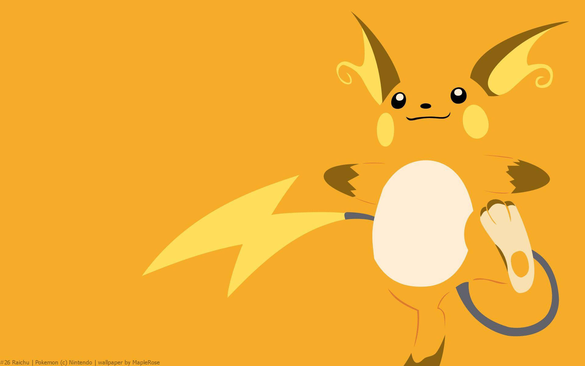 Raichu, lightning bolt tail, curled ears, Full HD Desktop Wallpaper