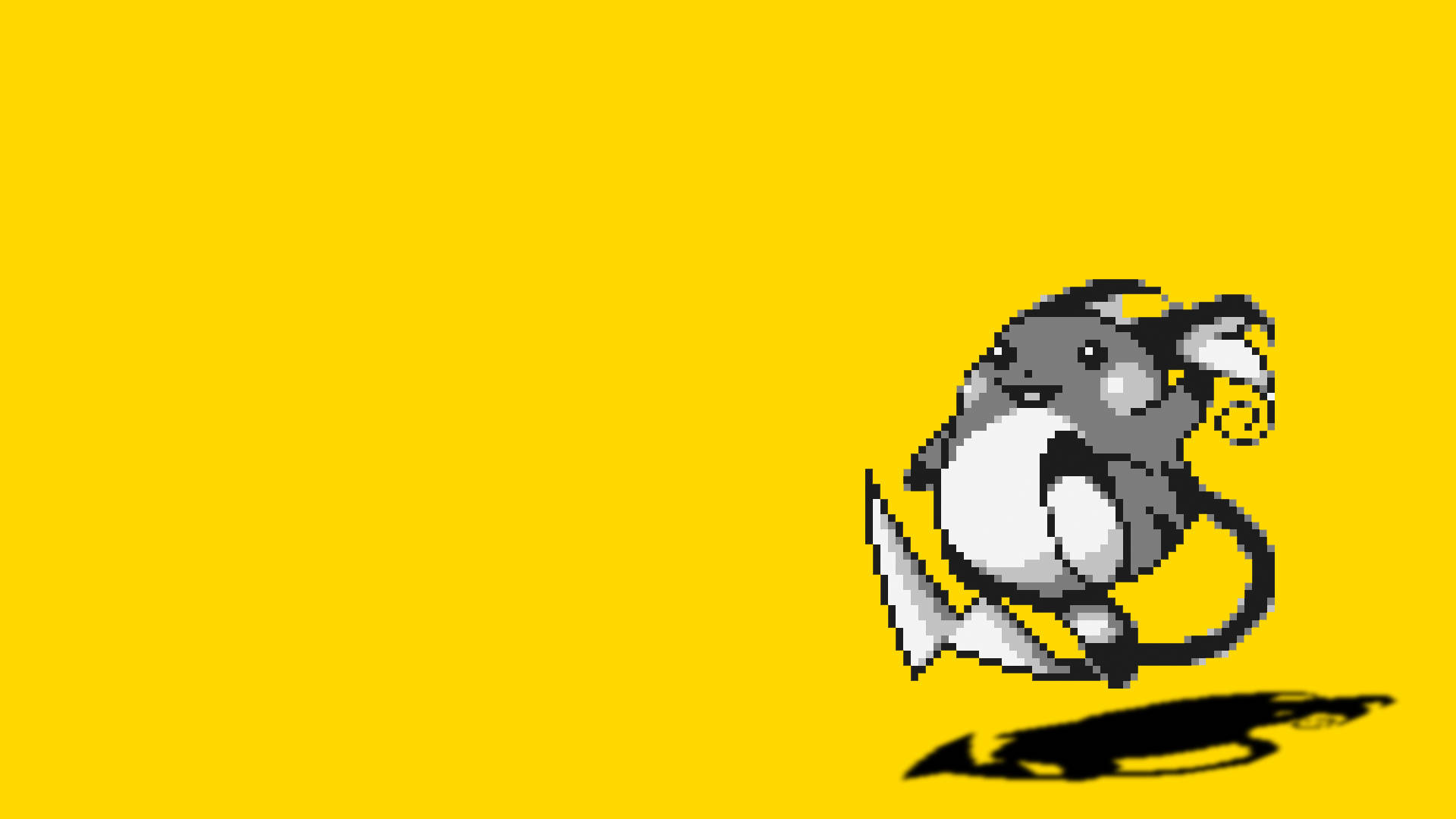 Raichu, pixelated, gray and white, Full HD Desktop Wallpaper