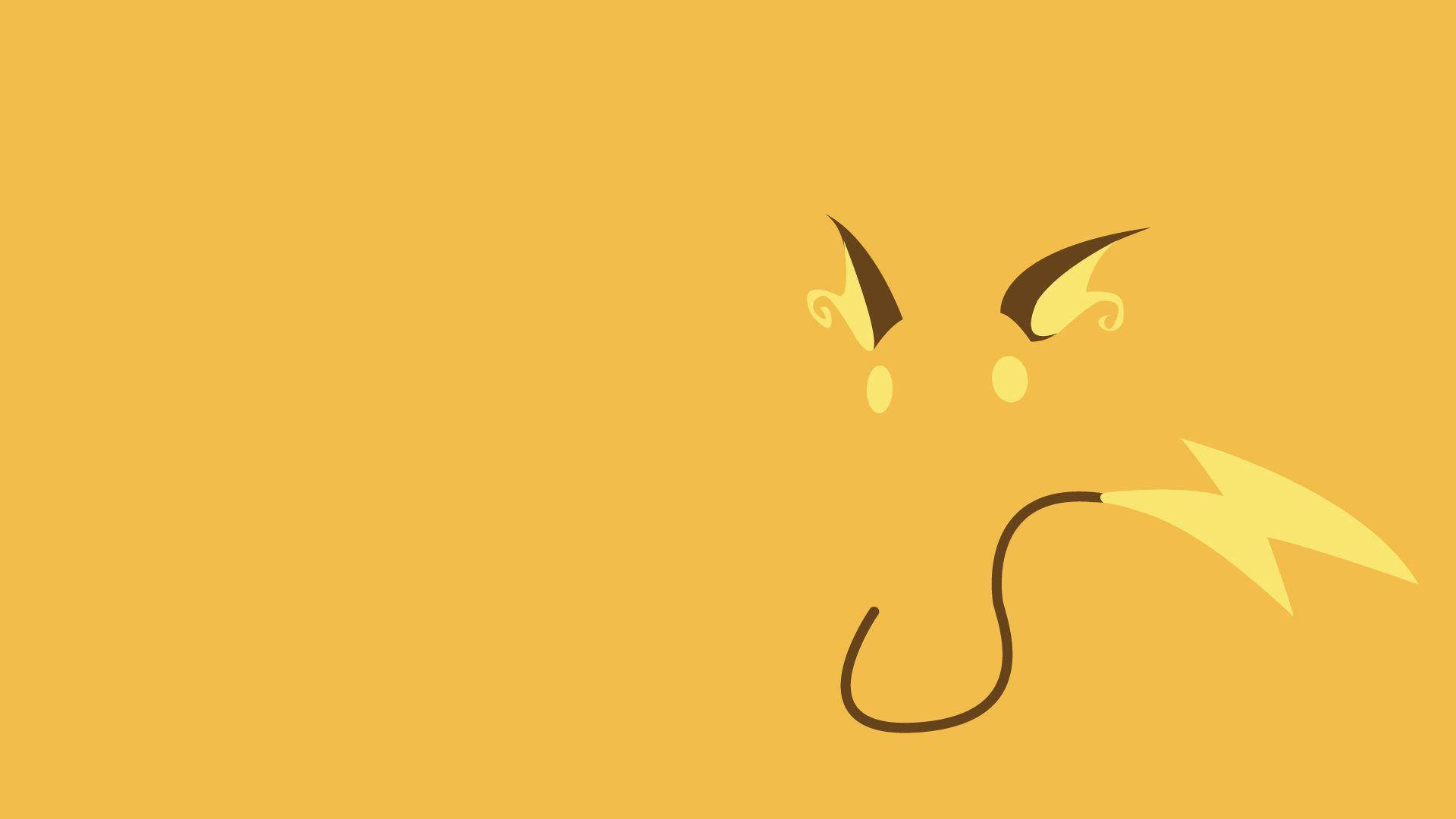 Raichu, minimalist cartoon face, angry eyes, Full HD Desktop Wallpaper