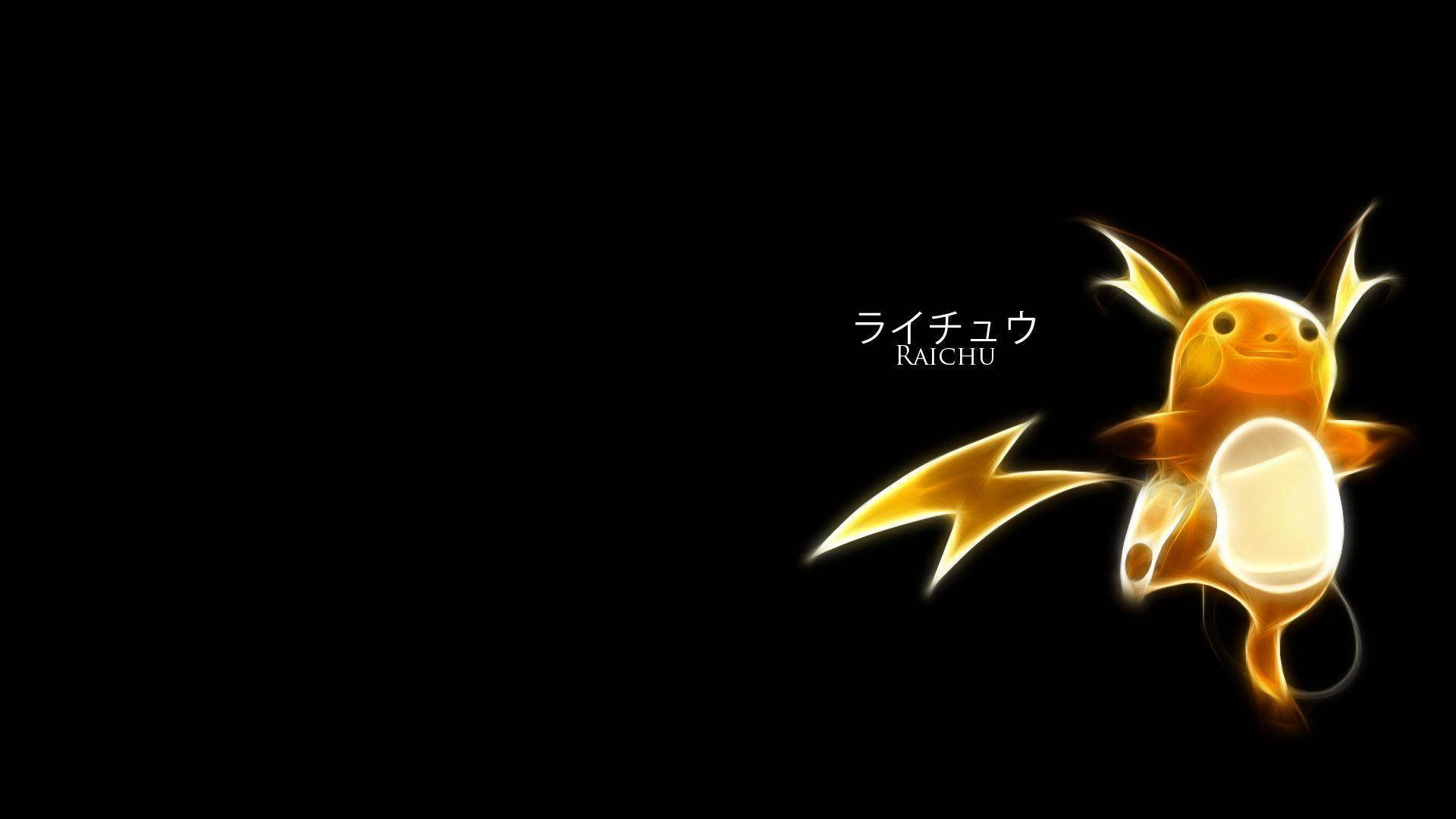 Raichu, neon colors, lightning bolt aura, Full HD Desktop Wallpaper
