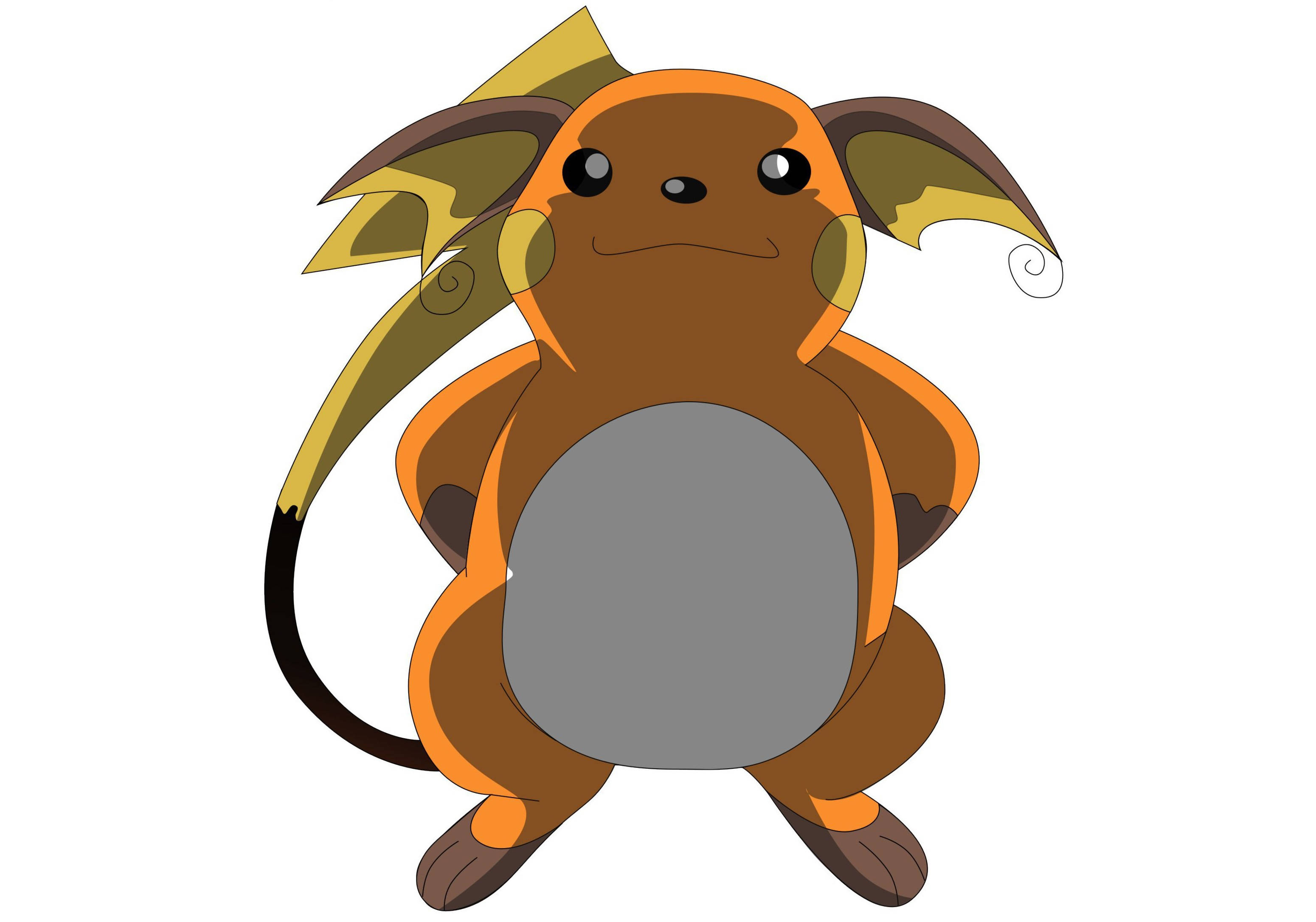Raichu, cartoon-style, big ears, 2K Desktop Wallpaper