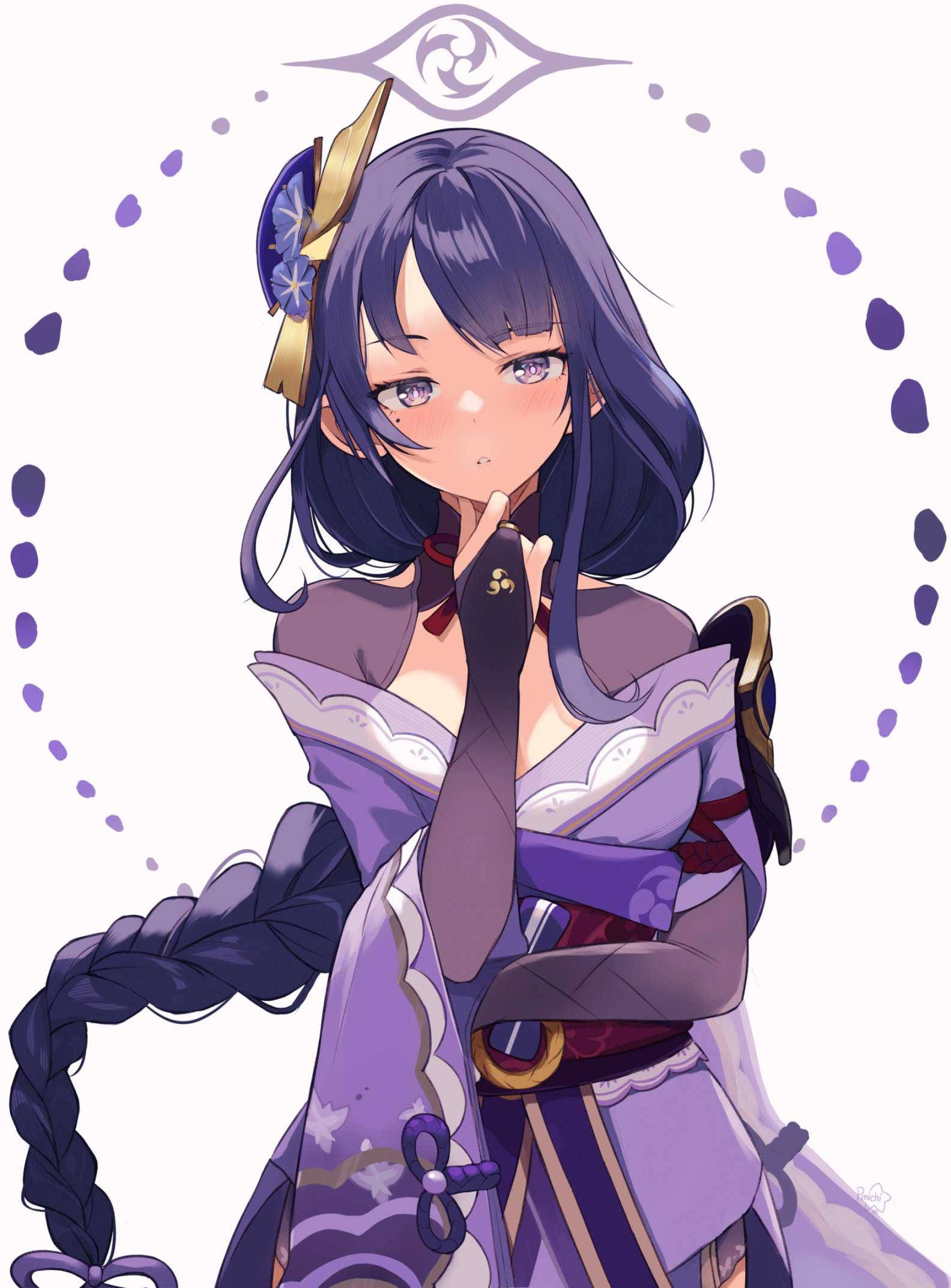 Raiden Shogun, purple-haired anime girl, purple outfit, Full HD Phone Wallpaper
