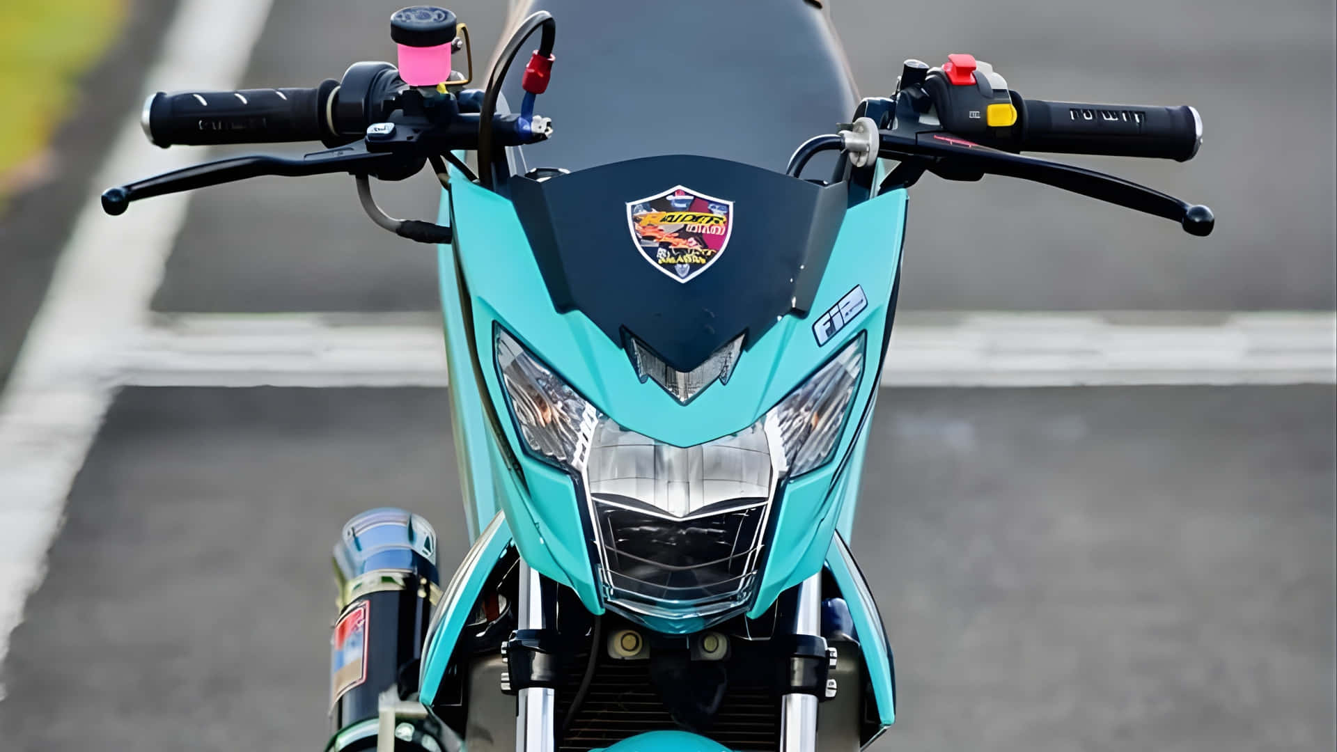 Raider 150 Fi, turquoise, front view, Full HD Desktop Wallpaper