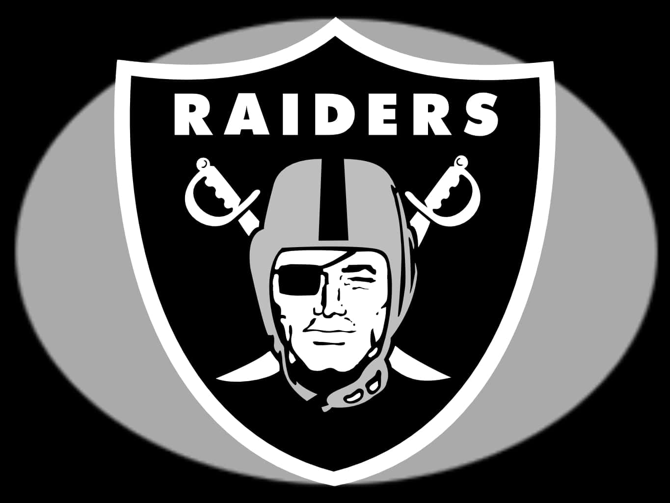 Raiders, helmeted warrior, crossed swords, HD Desktop Wallpaper