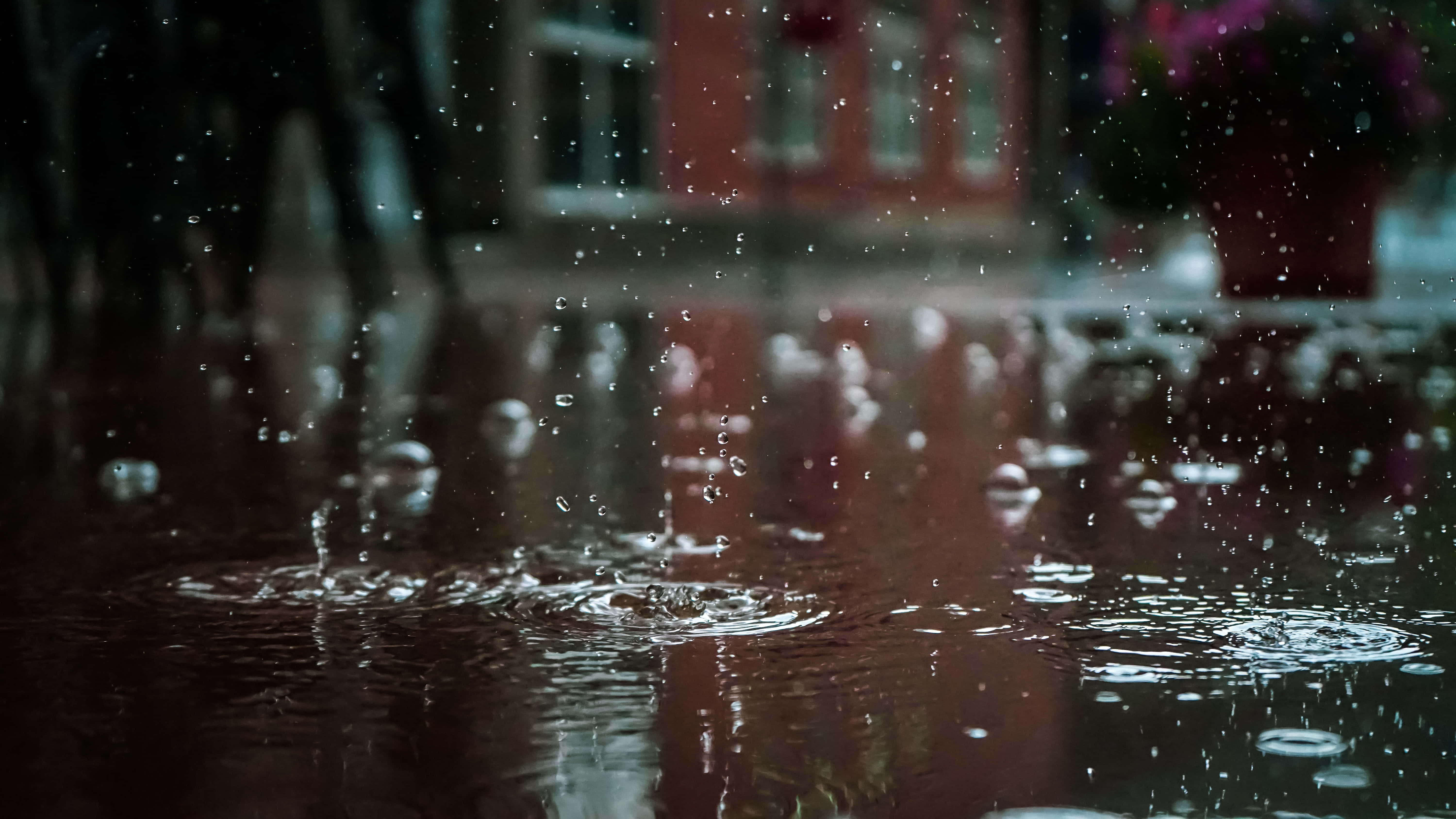 Rain 4K, wet pavement, raindrops, 5K Desktop Wallpaper
