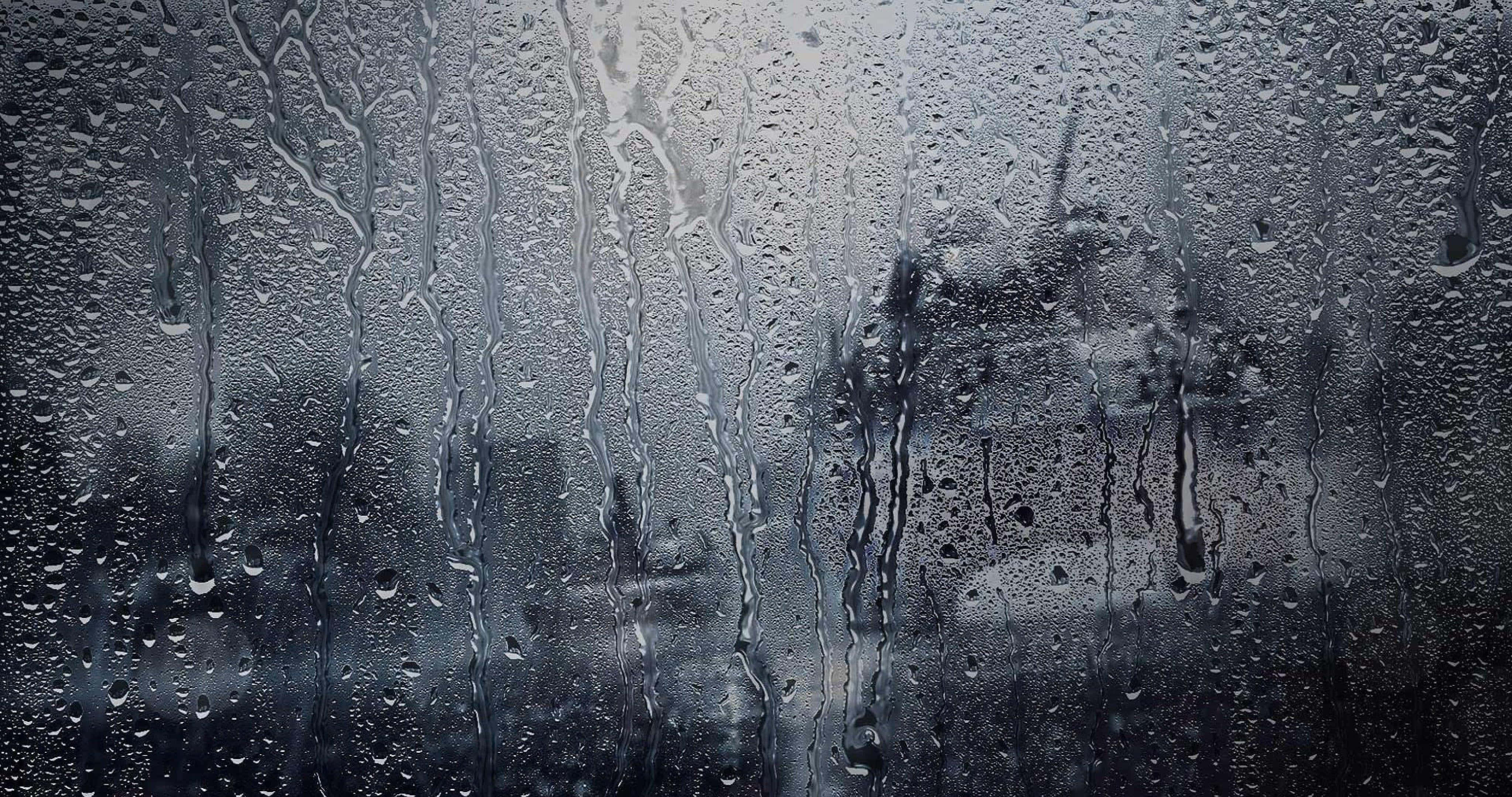 Rain 4K, light rain, glass pane, 4K Desktop Wallpaper
