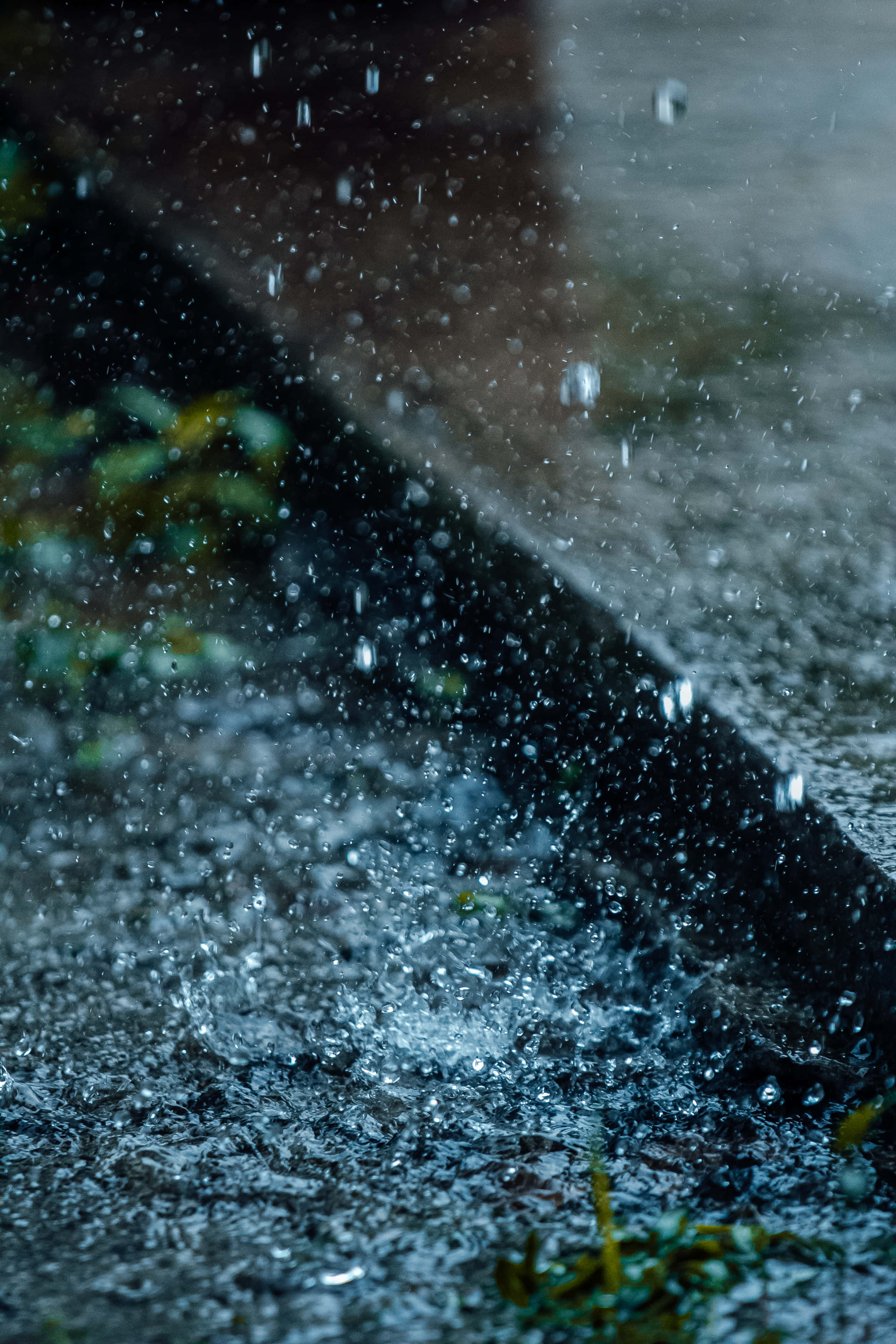 rain drop, sidewalk, wet pavement, 4K Phone Wallpaper