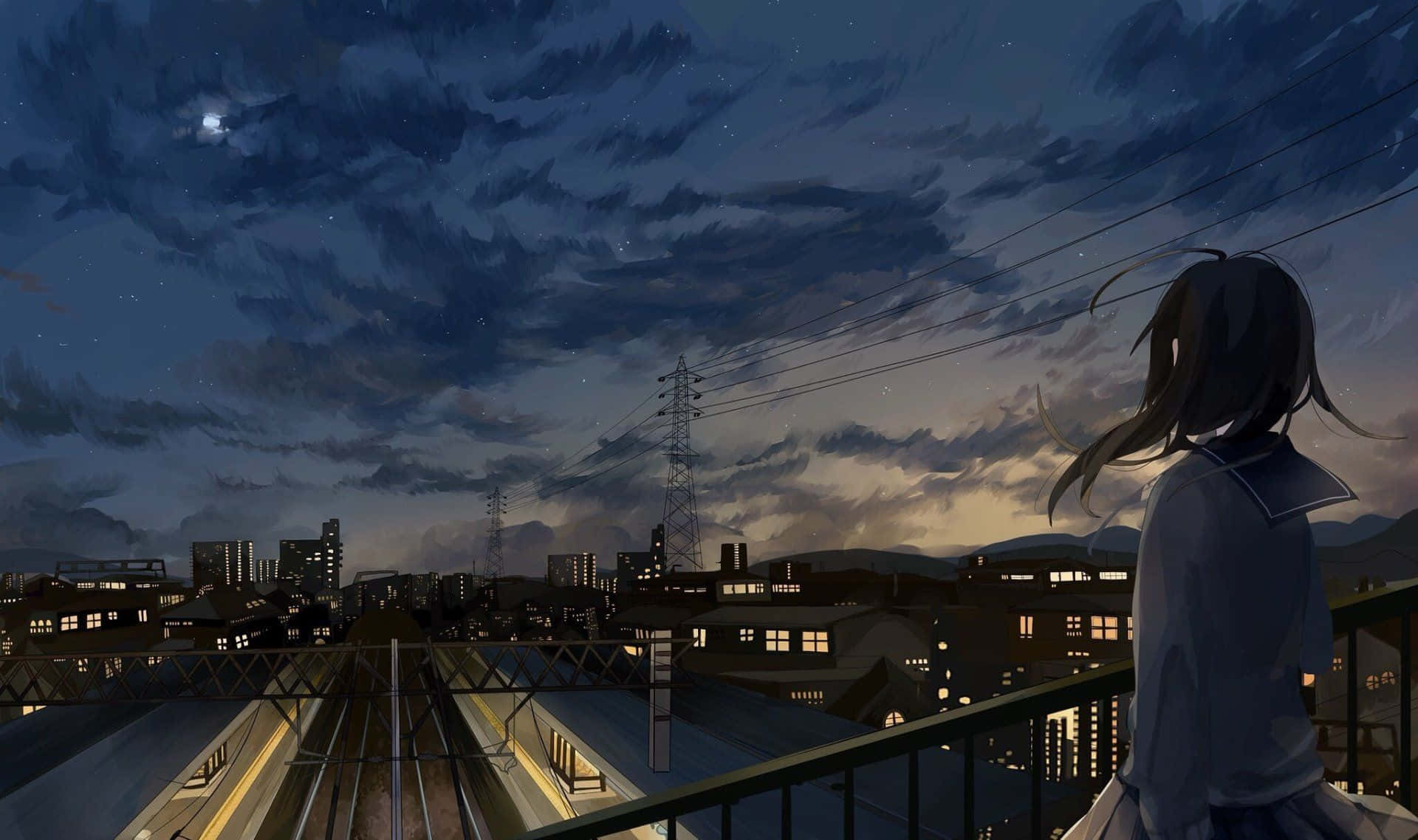 Rain Anime, anime girl, school uniform, Full HD Desktop Wallpaper