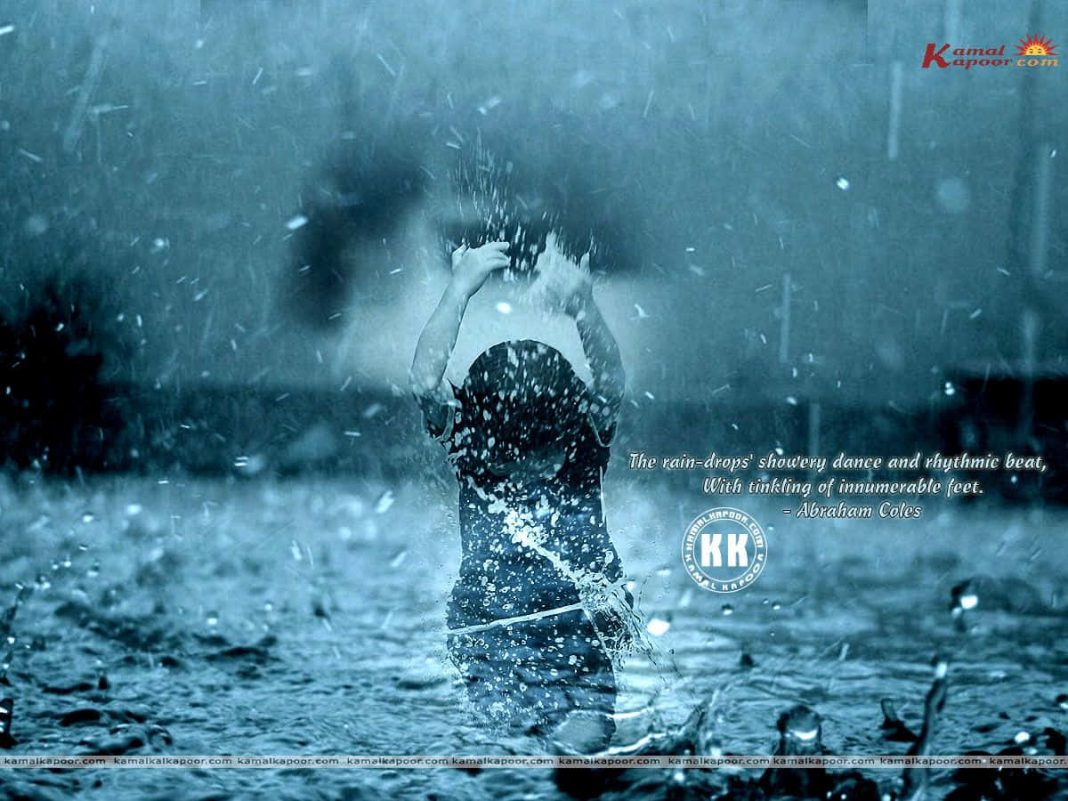 rain desktop, dark sky, blue monochrome tones, SD Desktop Wallpaper