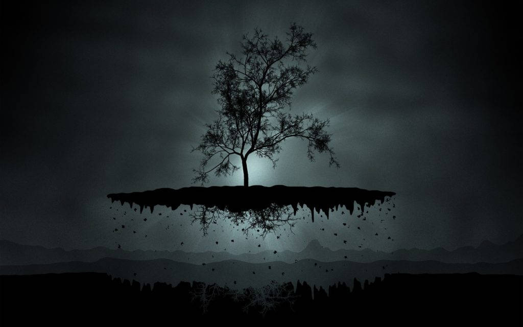 Darkness And Rain Best Desktop, lone tree, floating island, SD Desktop Wallpaper