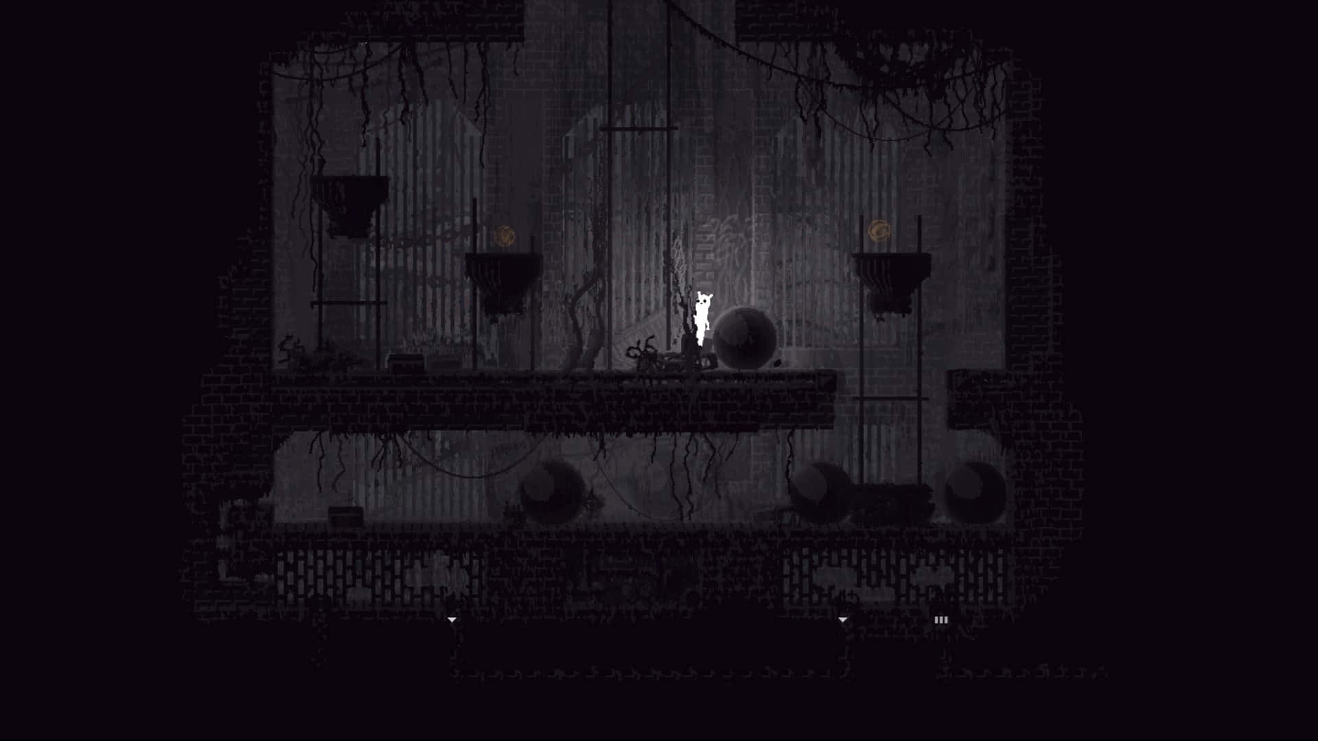 Rain World, pixelated figure, broken platform, Full HD Desktop Wallpaper