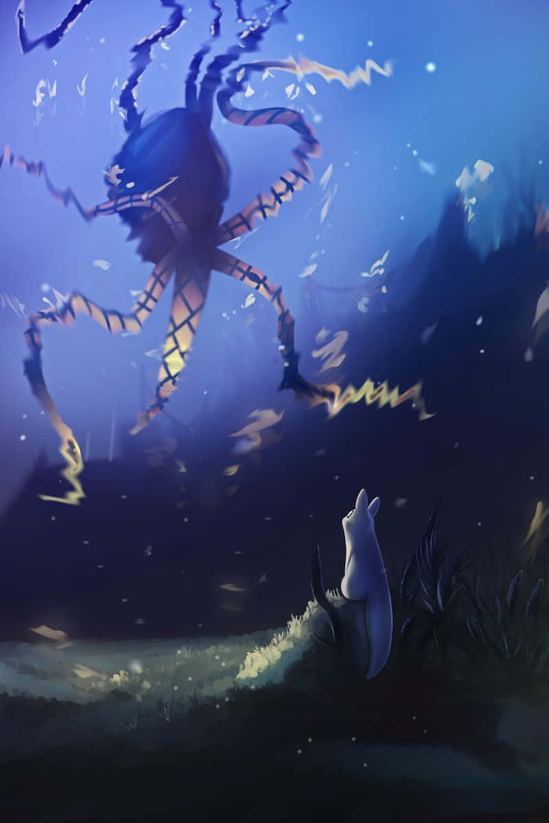 Rain World, underwater, glowing octopus, SD Phone Wallpaper
