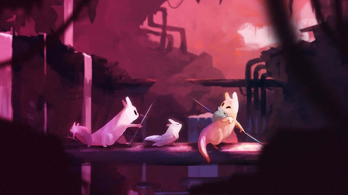 Rain World, white rabbit-like creatures, swords, SD Desktop Wallpaper