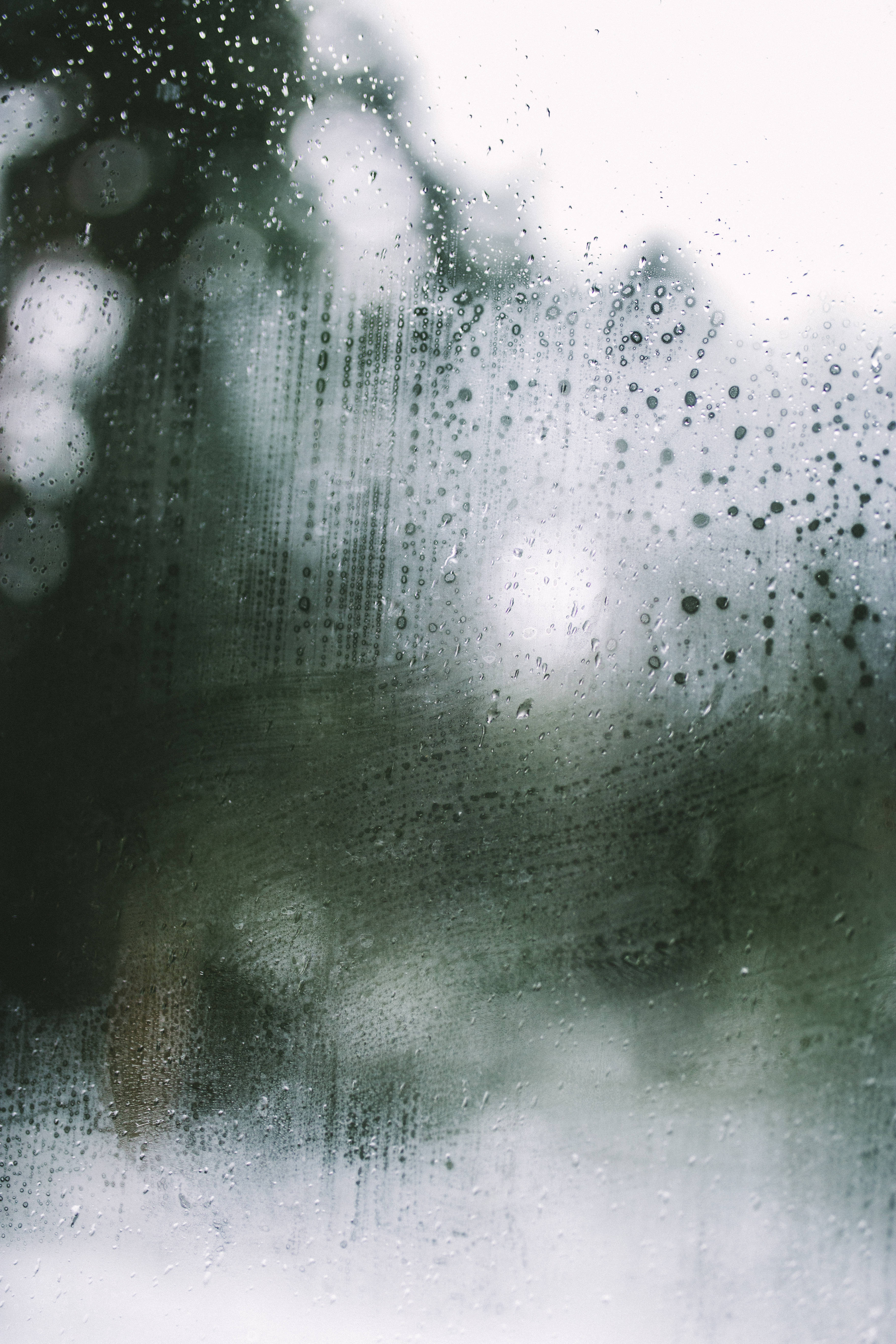 rainy day, raindrops, fogged window, 5K Phone Wallpaper