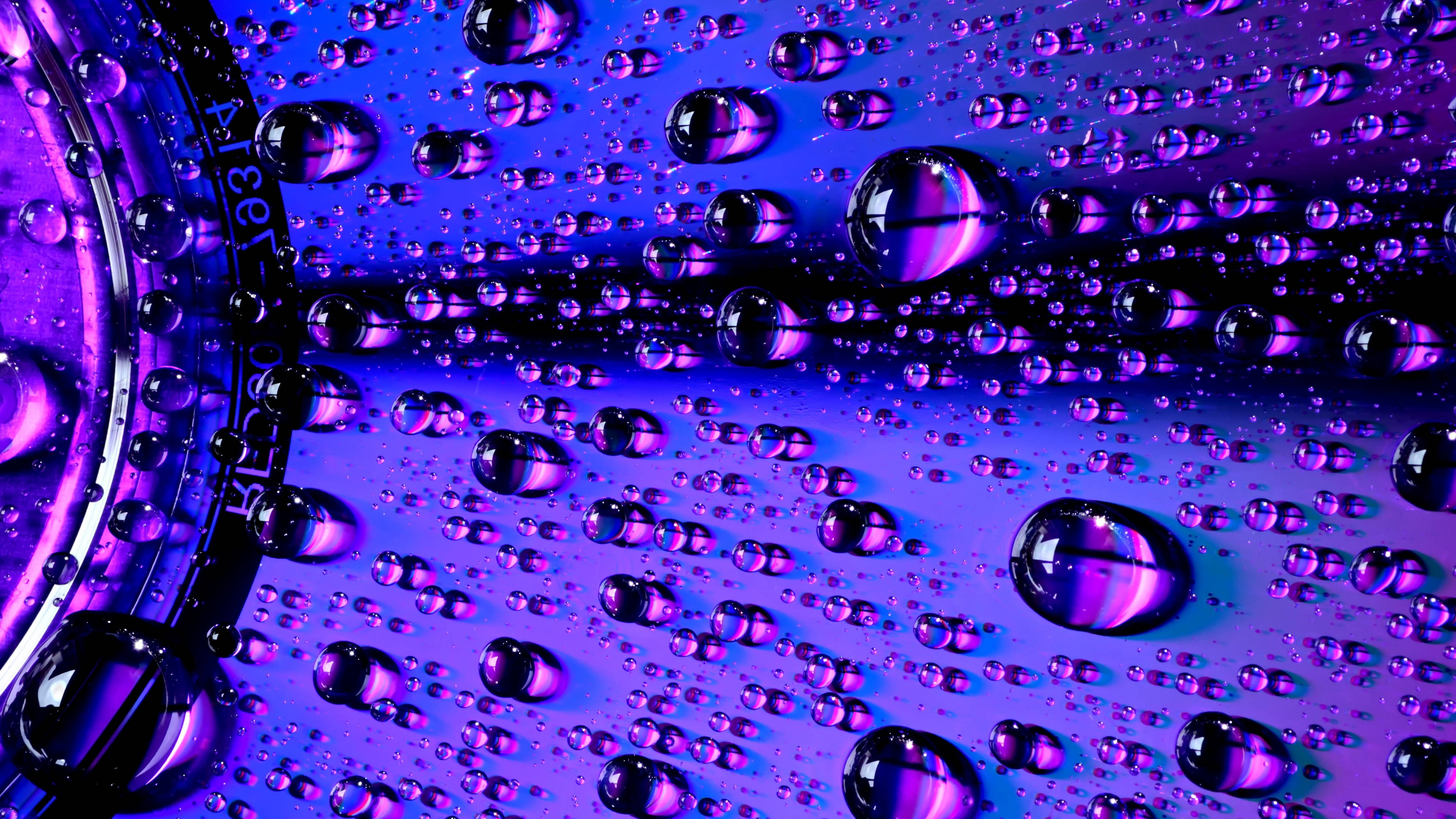4D Ultra HD, ultraviolet, raindrops, 4K Desktop Wallpaper