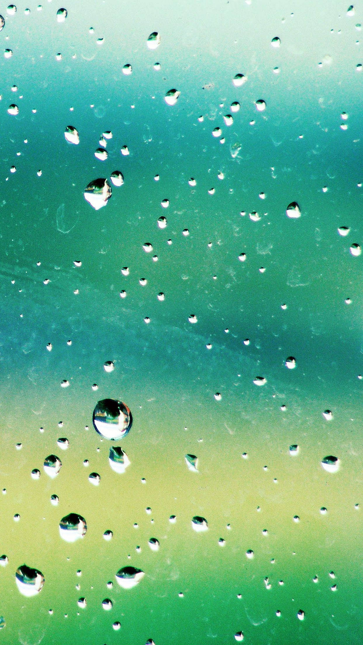 Rain, teal, yellow, Full HD Phone Wallpaper