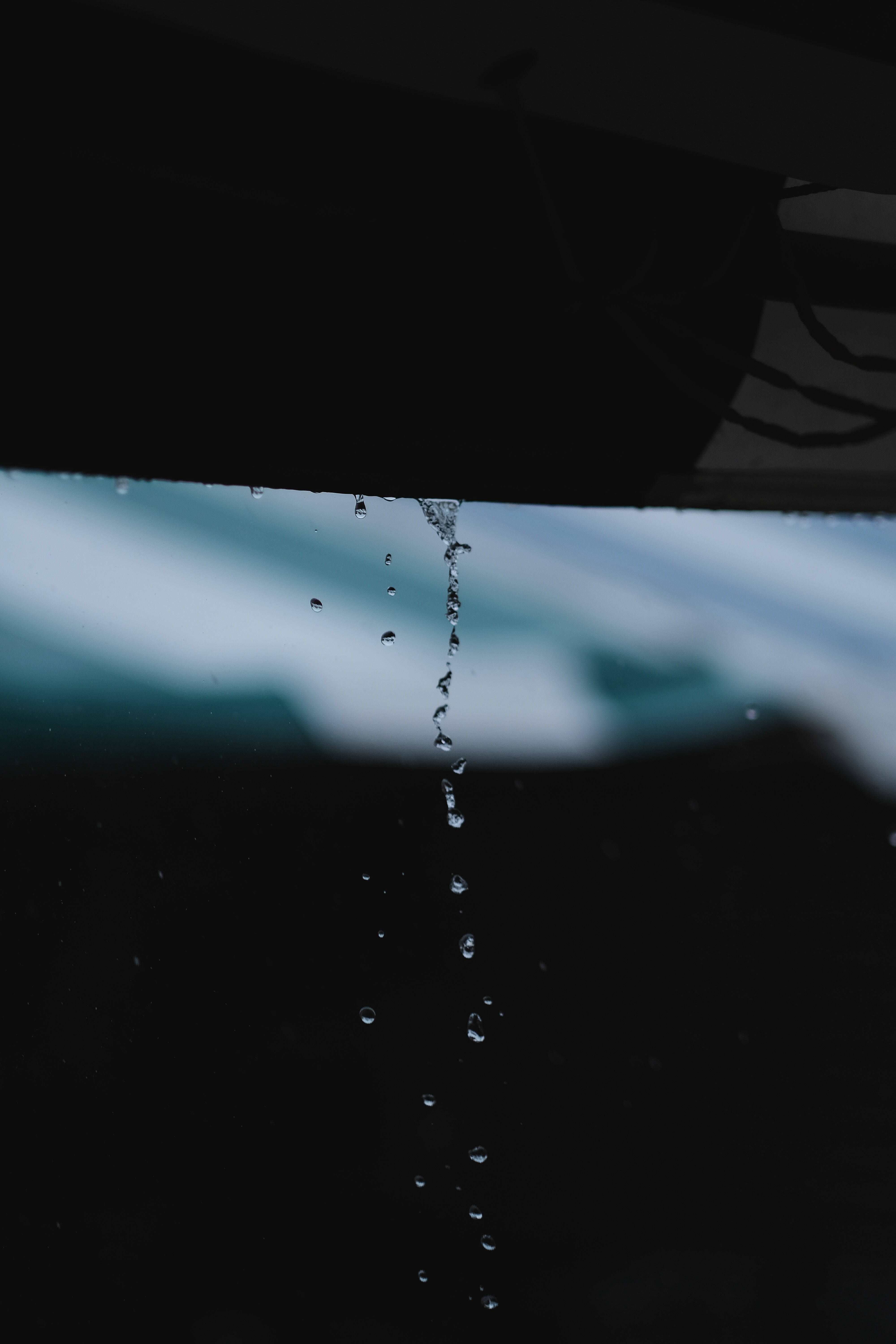 raindrops, dark car window, blurred blue sky, 5K Phone Wallpaper