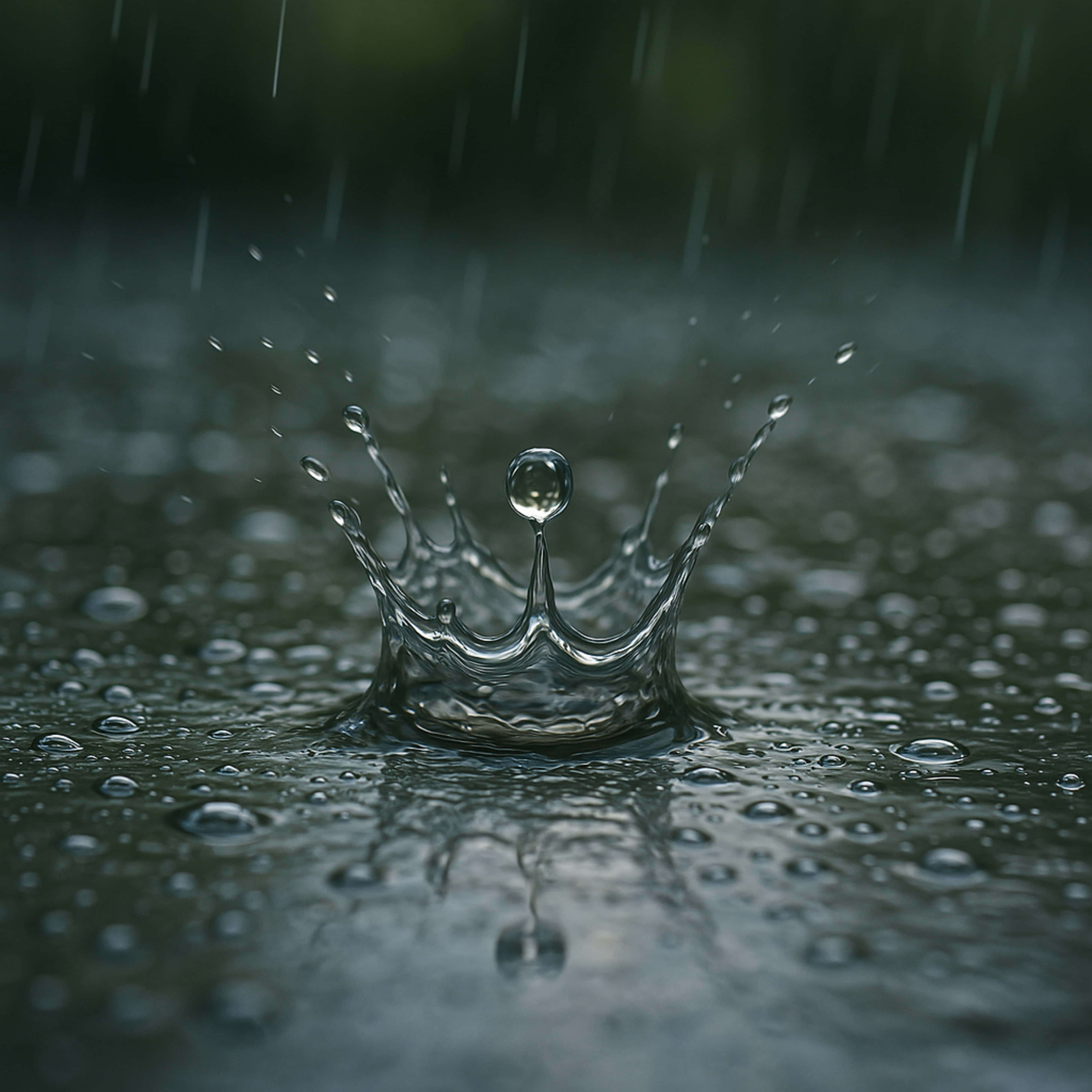 raindrop, crown splash, wet surface, 4K Desktop Wallpaper