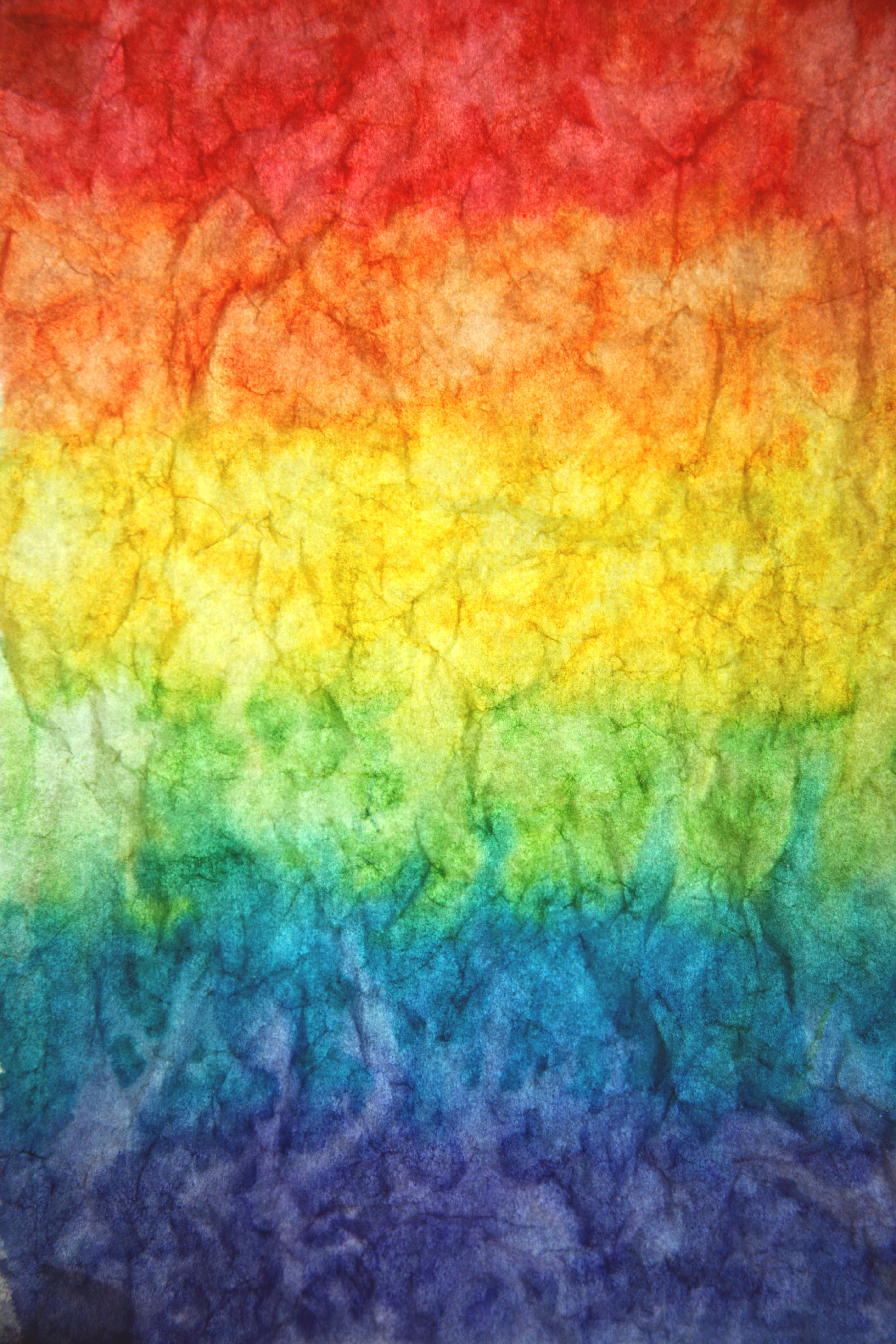 vibrant rainbow gradient, textured watercolor paper, visible creases, 5K Phone Wallpaper