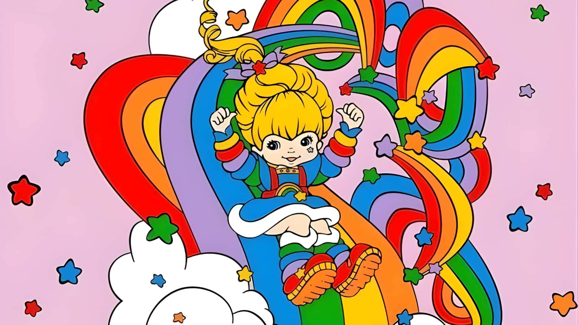 Rainbow Brite, rainbows, stars, Full HD Desktop Wallpaper