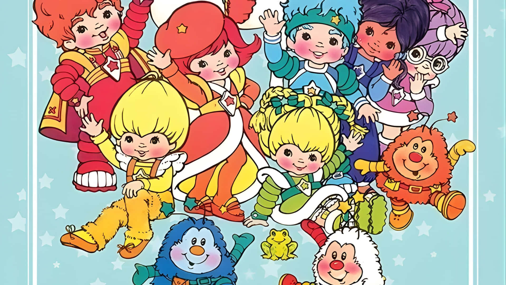 Rainbow Brite, characters group, 1980s cartoon illustration, Full HD Desktop Wallpaper