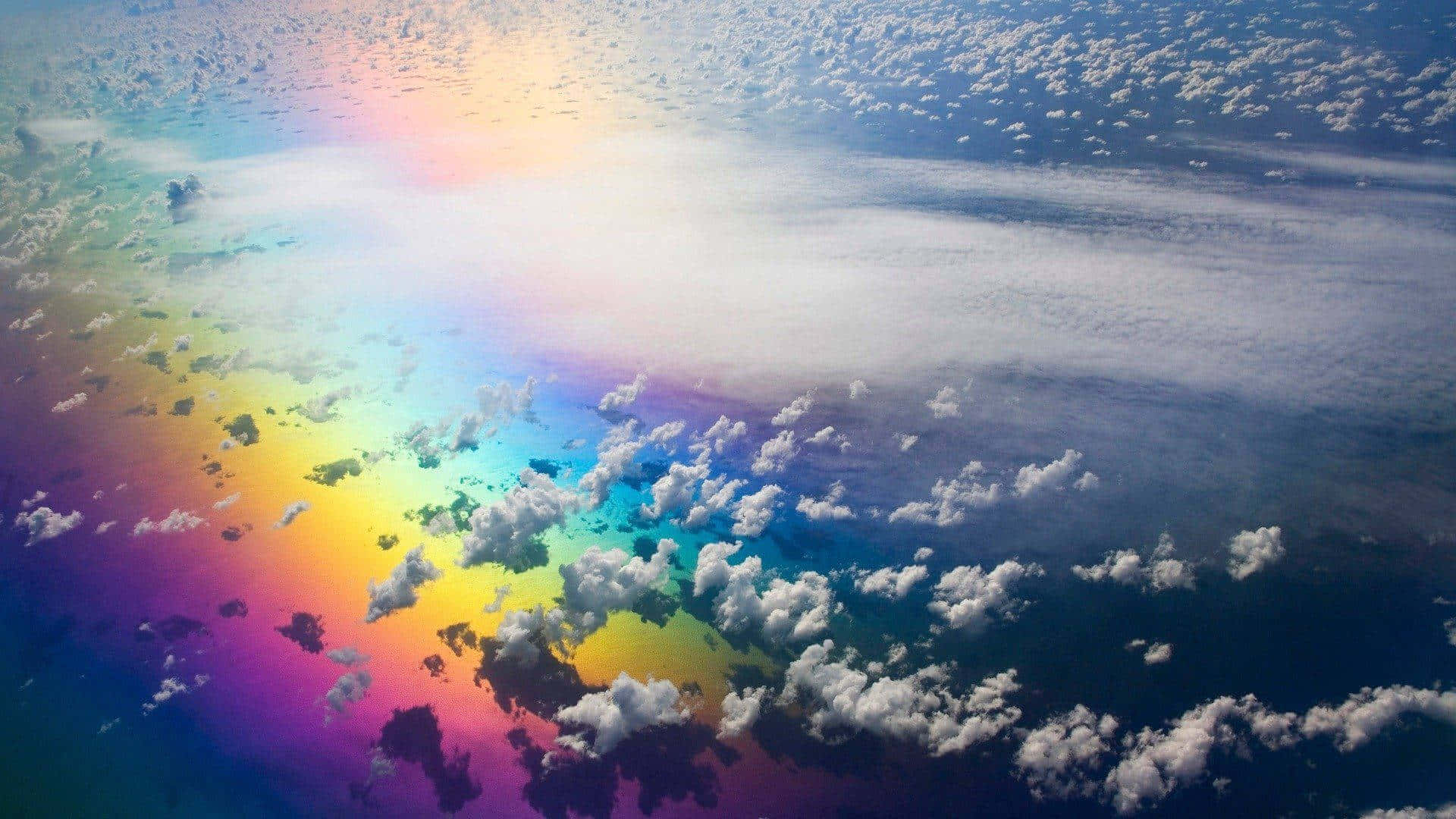 aerial rainbow cloudscape, vibrant rainbow, sky, Full HD Desktop Wallpaper
