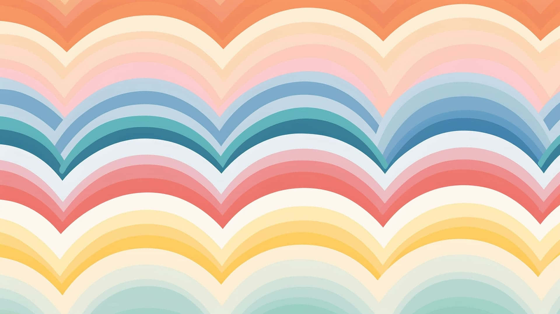 pastel waves, soft peach, teal, Full HD Desktop Wallpaper