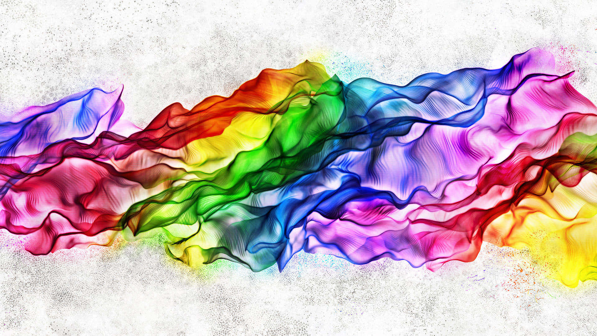 abstract rainbow waves, rainbow-colored fabric waves, textured white background, Full HD Desktop Wallpaper
