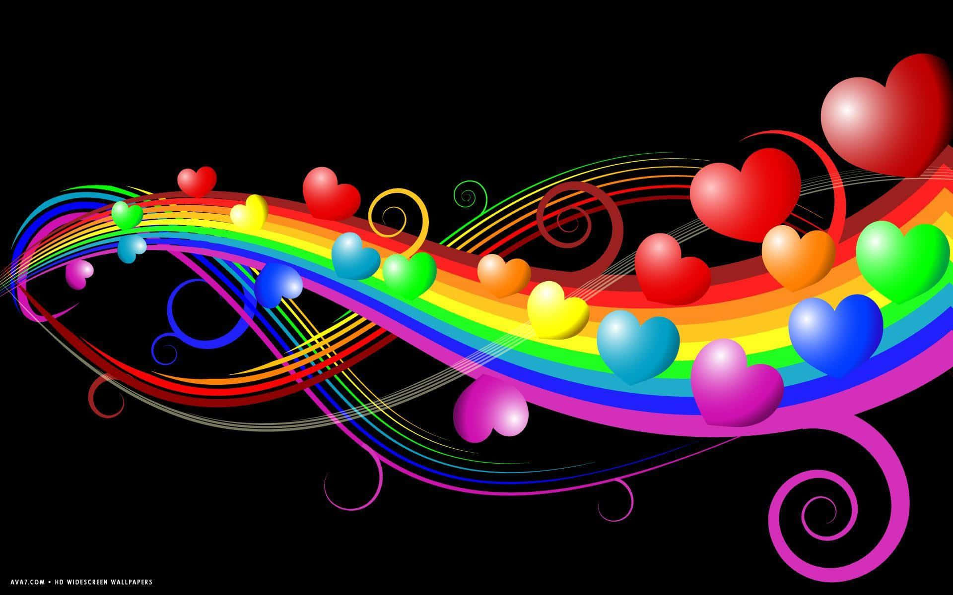 rainbow heart, 1920 x 1200, vibrant rainbow swirls, Full HD Desktop Wallpaper