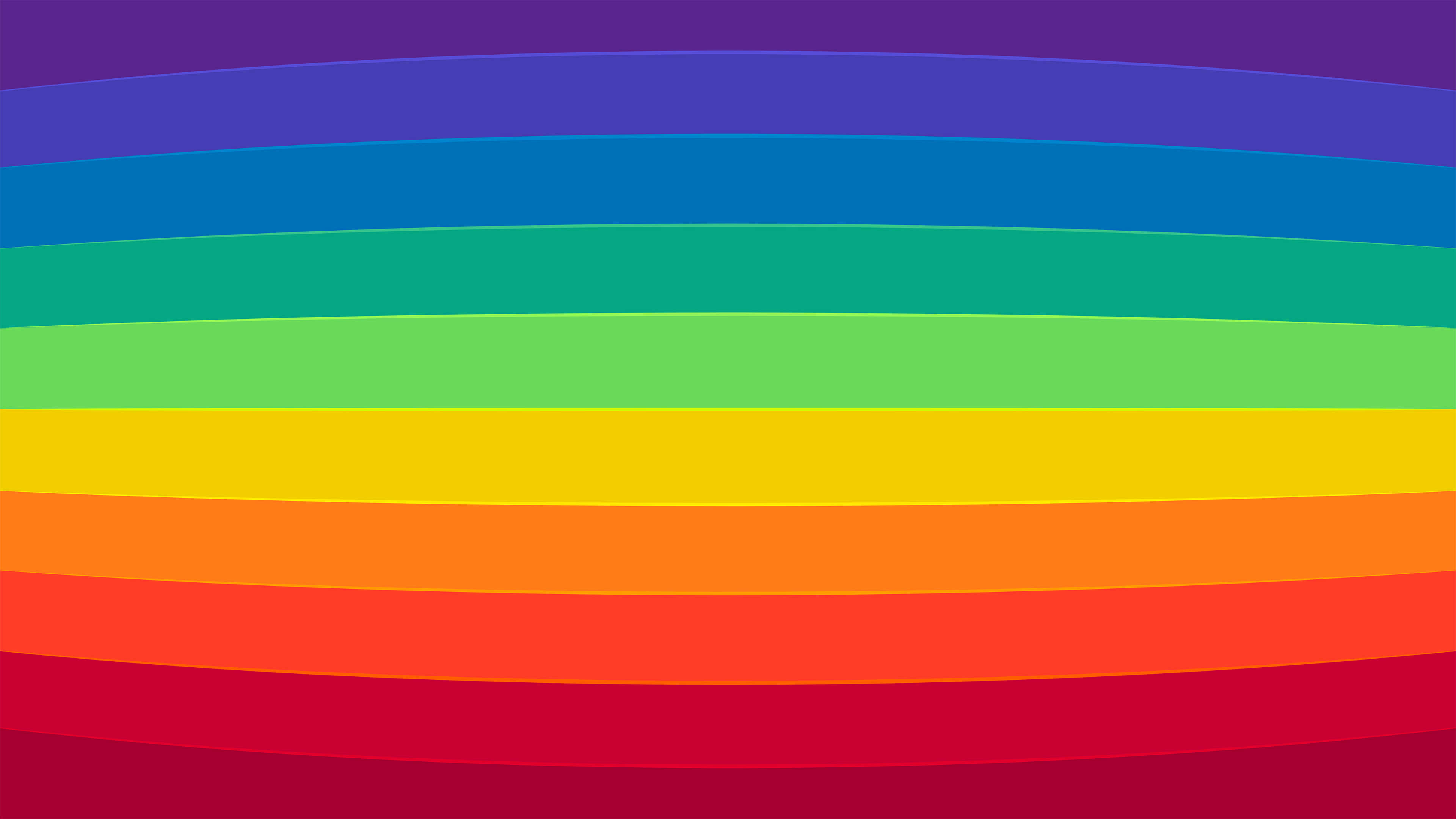 vibrant rainbow arc, purple blue green yellow orange red, smooth horizontal bands, 4K Desktop Wallpaper