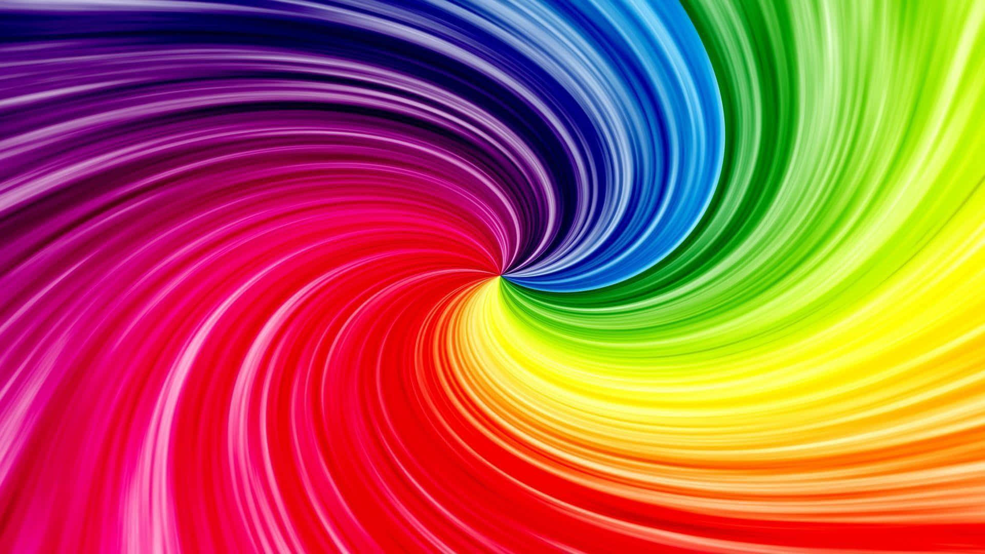 rainbow swirl, vibrant rainbow-colored streaks, central vortex, Full HD Desktop Wallpaper